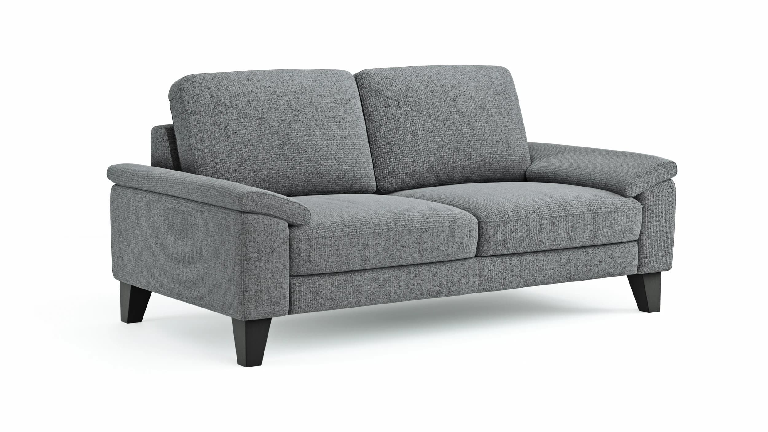 Sofa Oviedo - 2-Sitzer, keine Funktionen, Flachgewebe, Grau