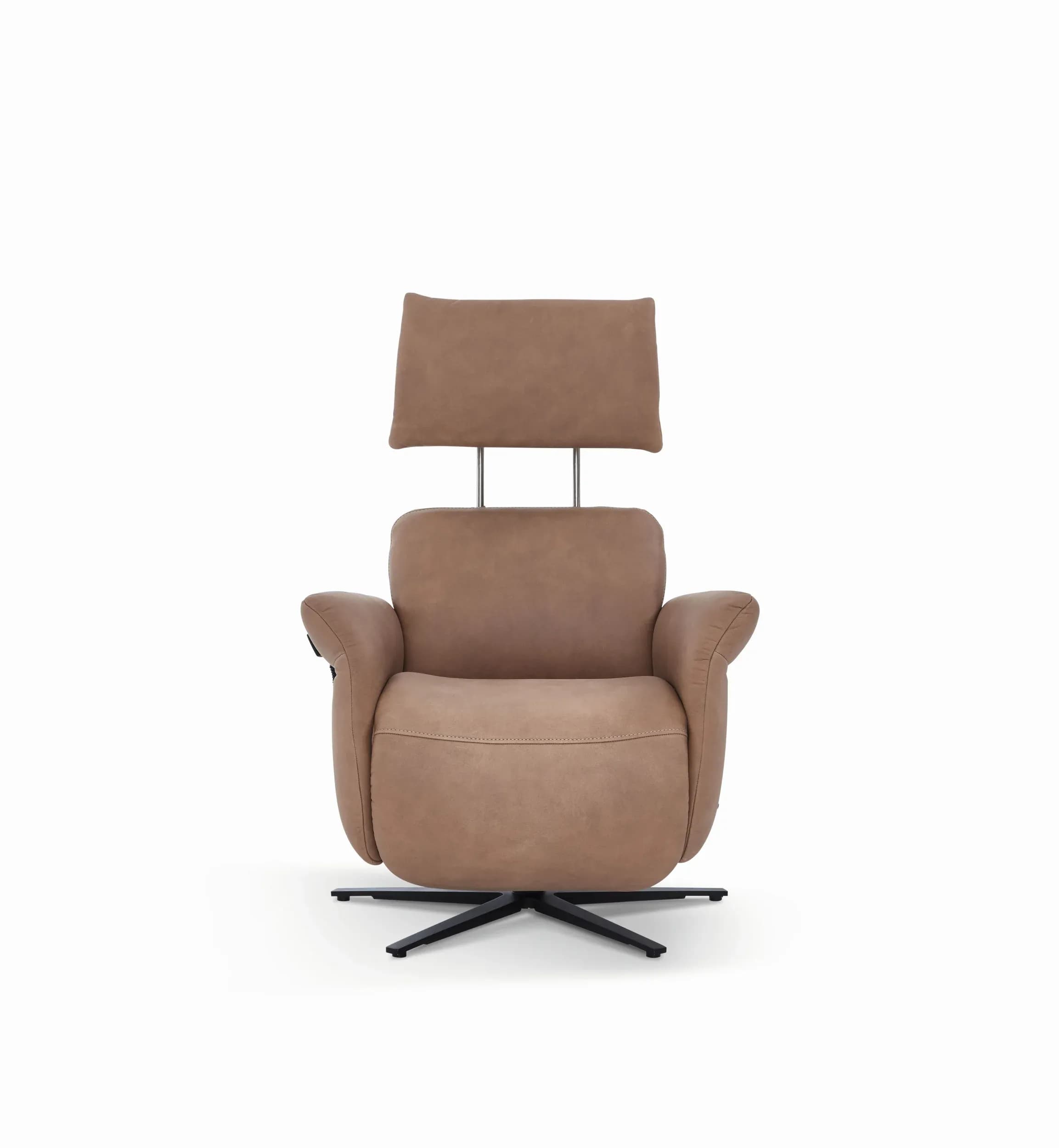 Sessel - Relaxfunktion motorisch, Leder, Braun