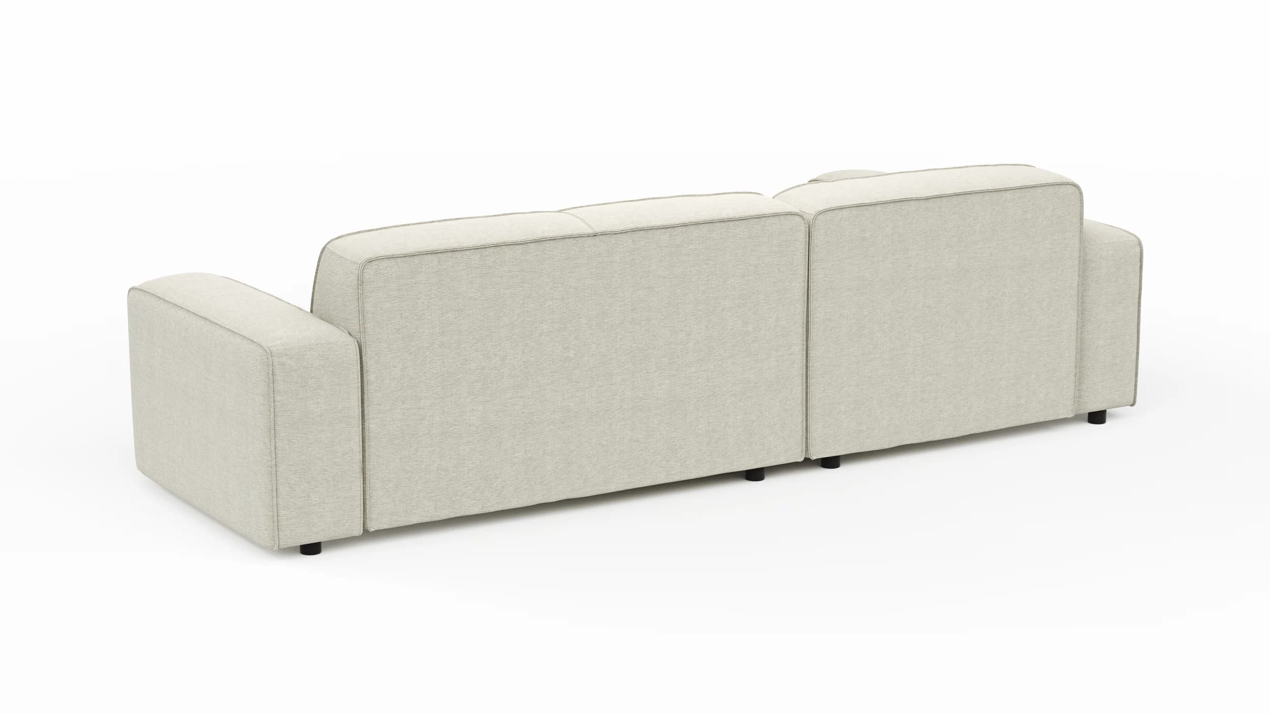 Ecksofa Denver - Longchair links mit 2-Sitzer, Stoff, Natur