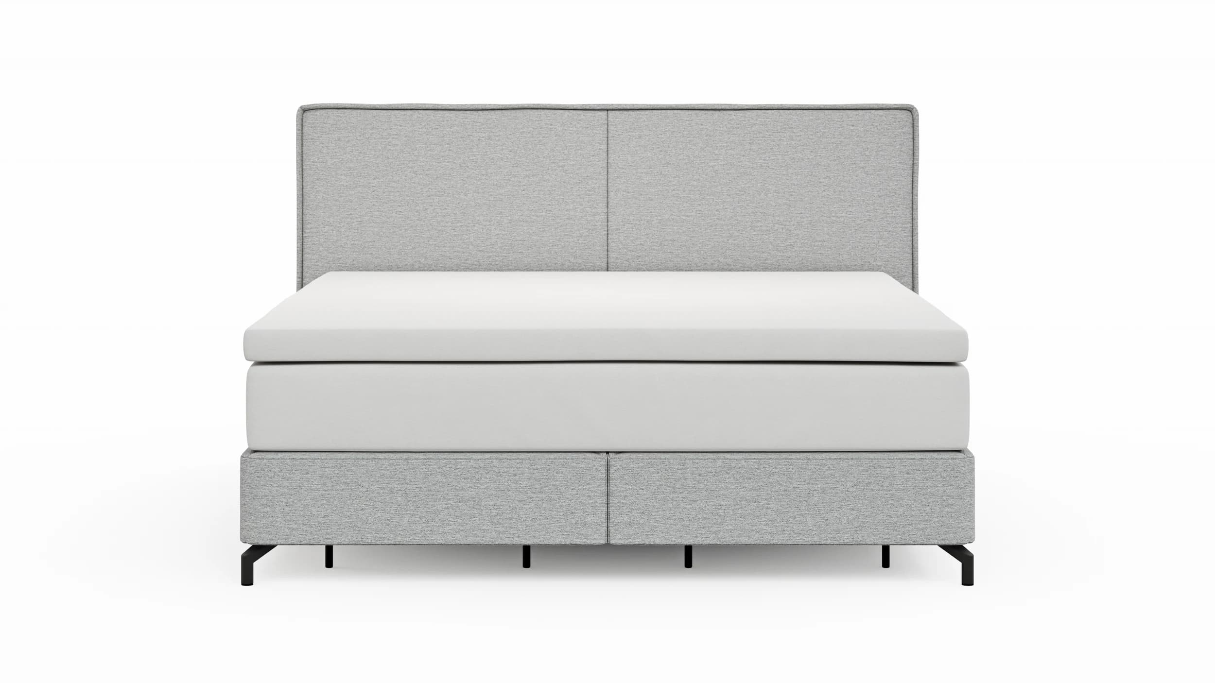 Boxspringbett Alpin - Liegefläche ca. 180x200 cm, Stoff, Grau