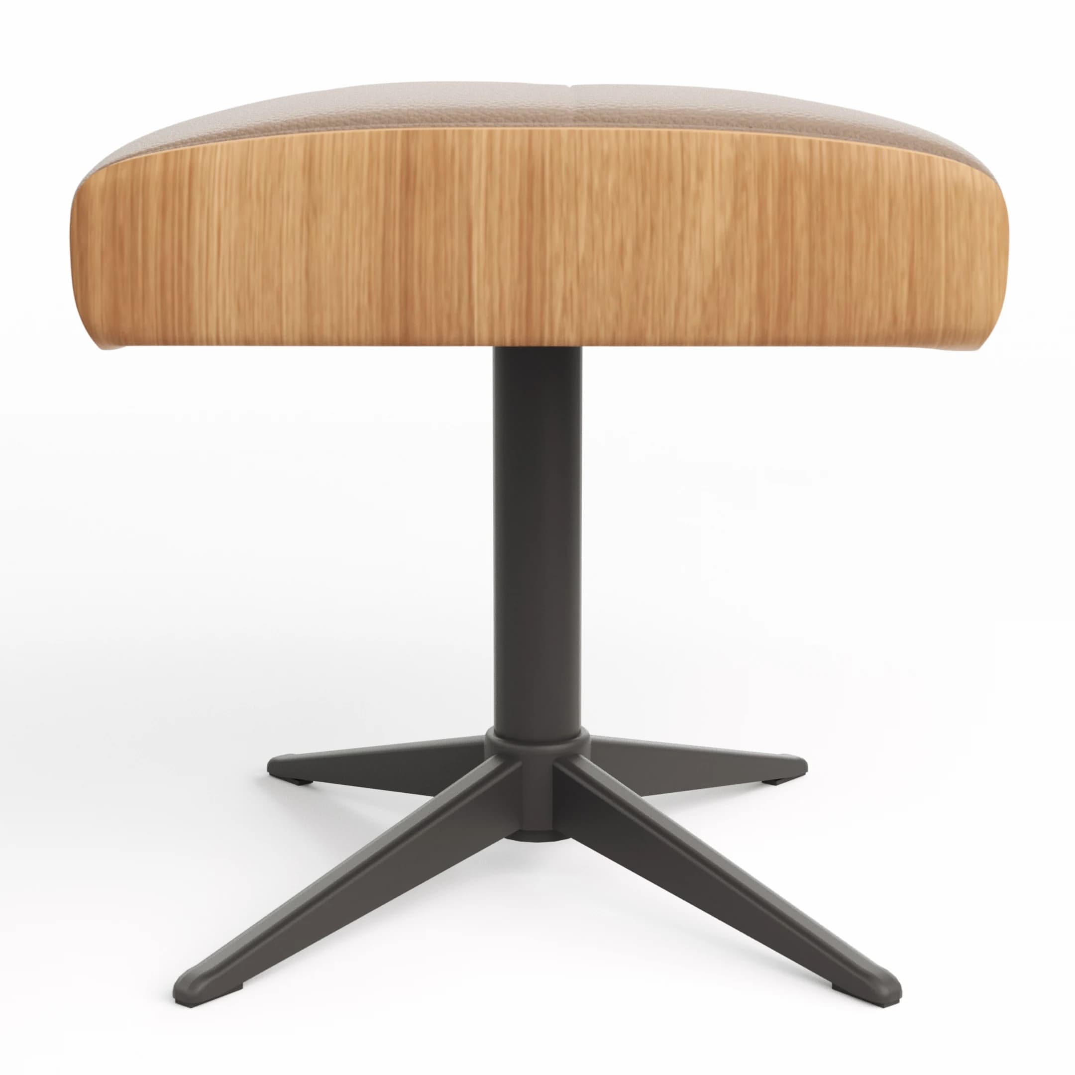Hocker Amila - Größe M, Leder, Rauchbraun