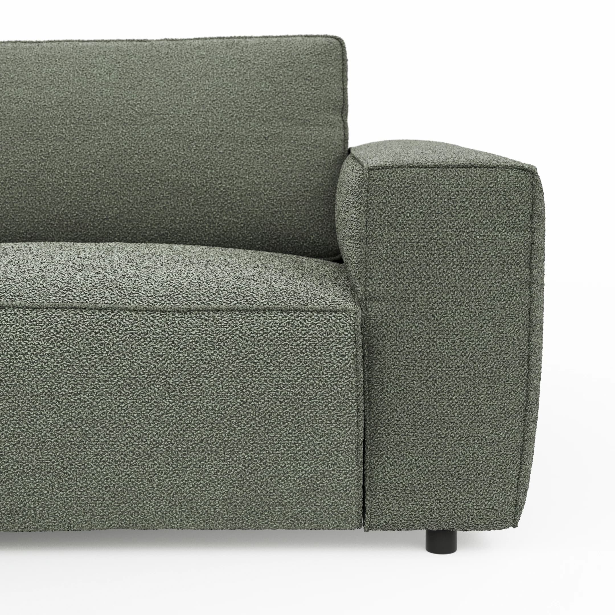 Ecksofa Lilaia - 1,5-Sitzer Tief, Ecke, 2-Sitzer rechts, Stoff, Olivgrün