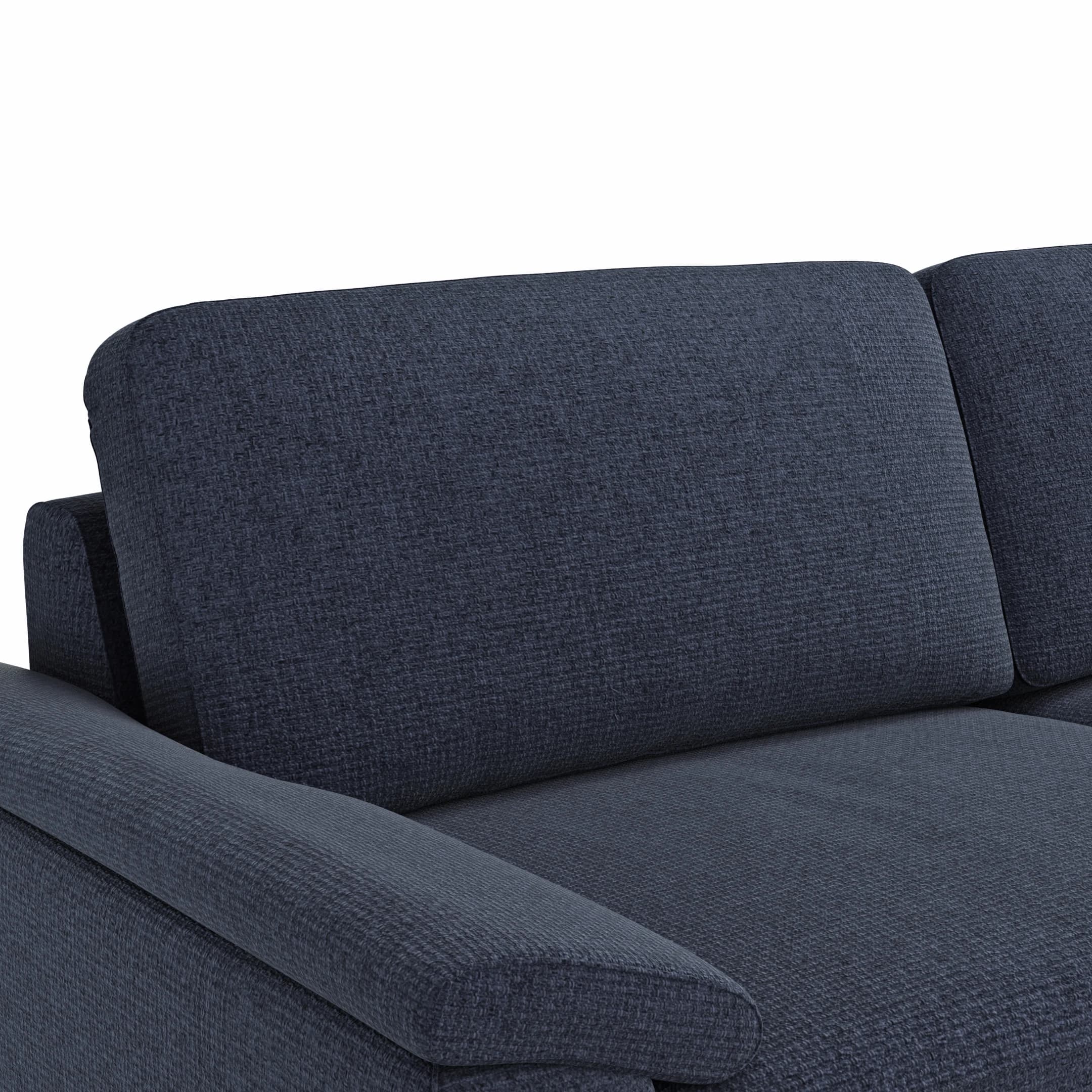 Ecksofa Oviedo - 2,5-Sitzer mit Ecke rechts, Stoff, Dunkelblau