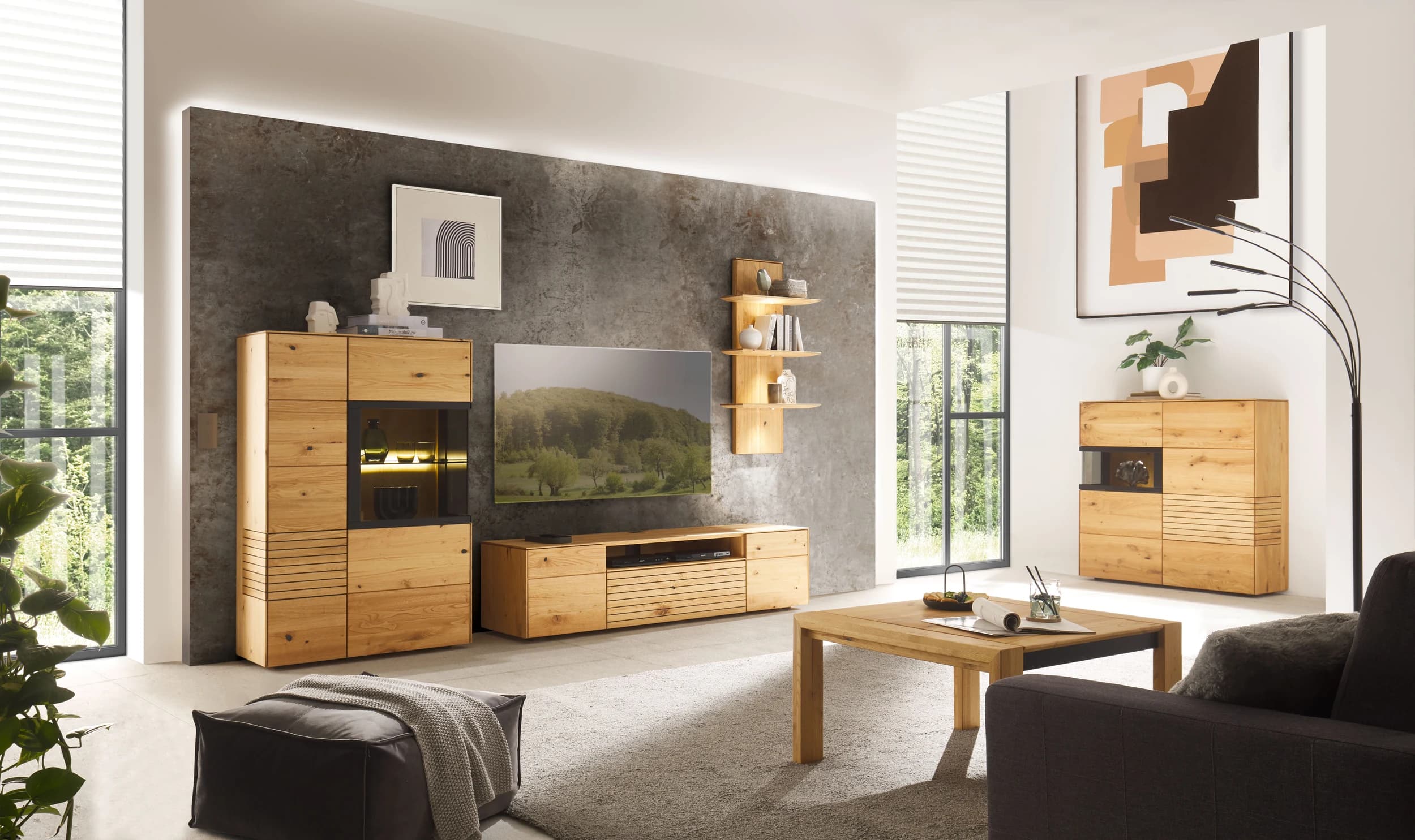 Couchtisch - LBH ca. 115x65x45 cm, Astkastanie massiv