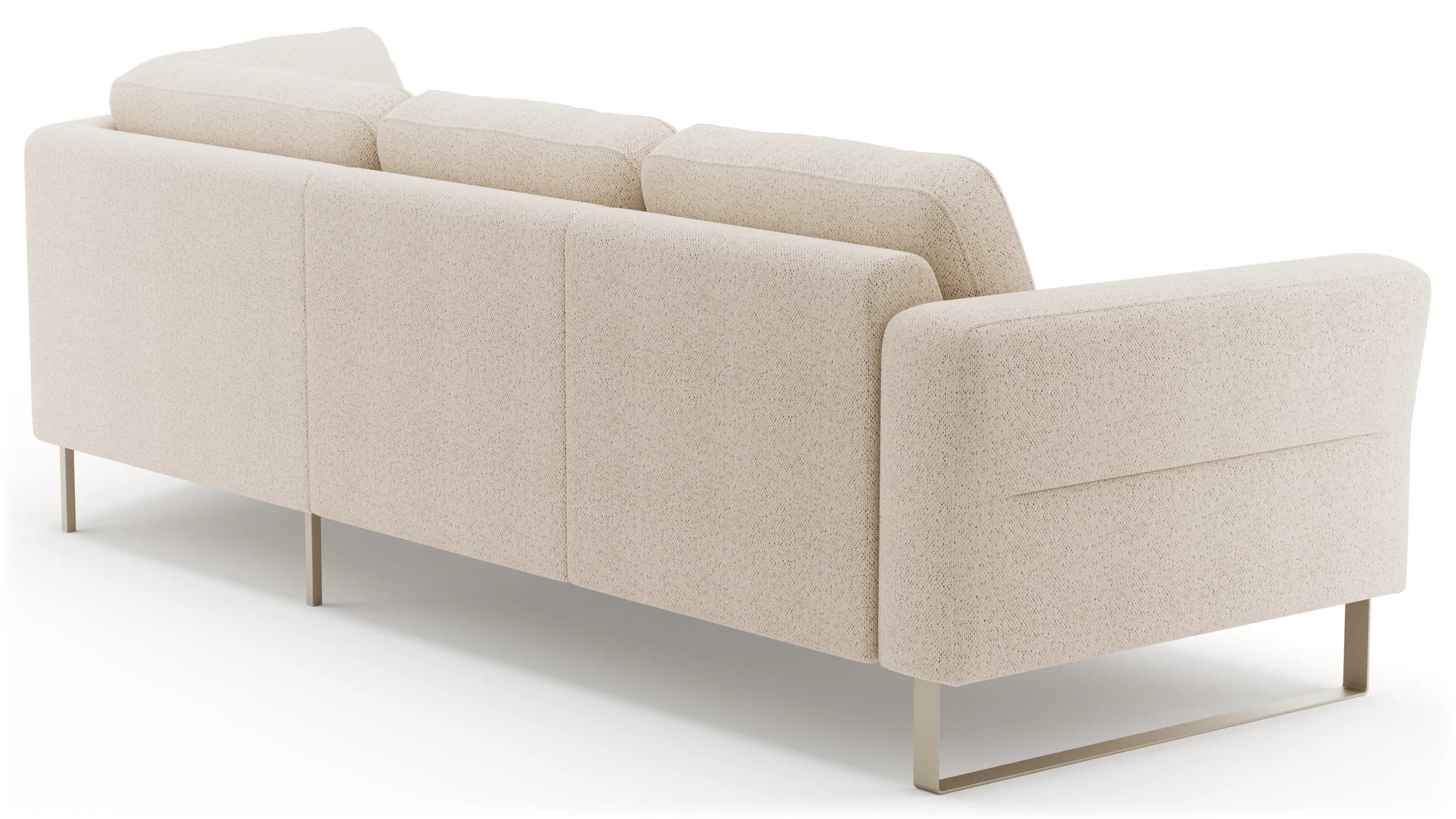 Ecksofa Leona - 2,5-Sitzer mit Ecke rechts, Stoff, Creme