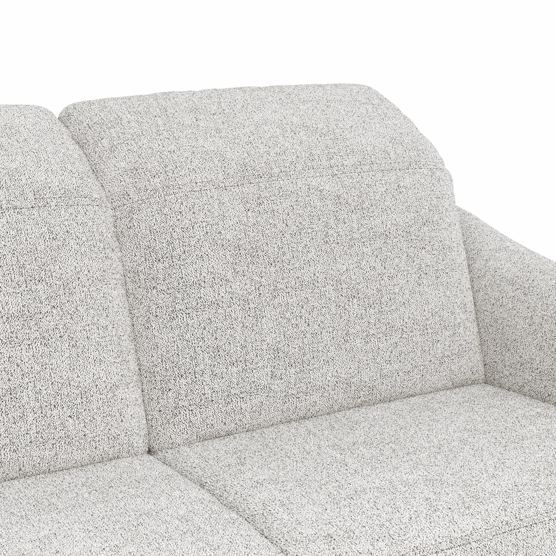 Ecksofa Canterbury - Longchair links mit 2,5-Sitzer, inkl. Relaxfunktion (motorisch) und Kopfteilverstellung, Stoff, Offwhite