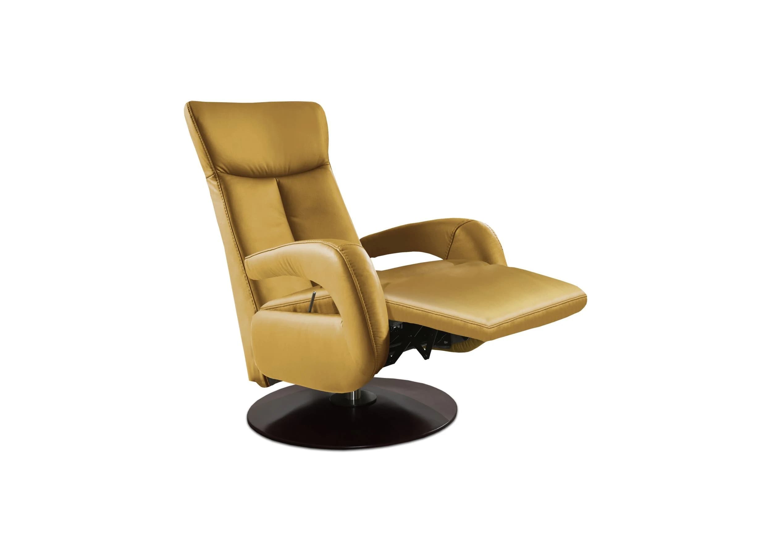 Sessel - inkl. Relaxfunktion, Leder, Senfgelb