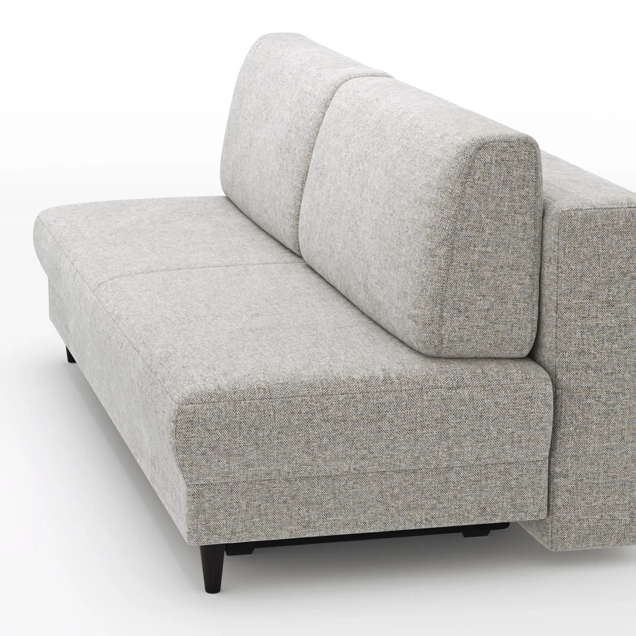 Schlafsofa Salema - 3-Sitzer mit Schlaffunktion (Liegefläche ca. 140x200 cm), Stoff, Kiesel