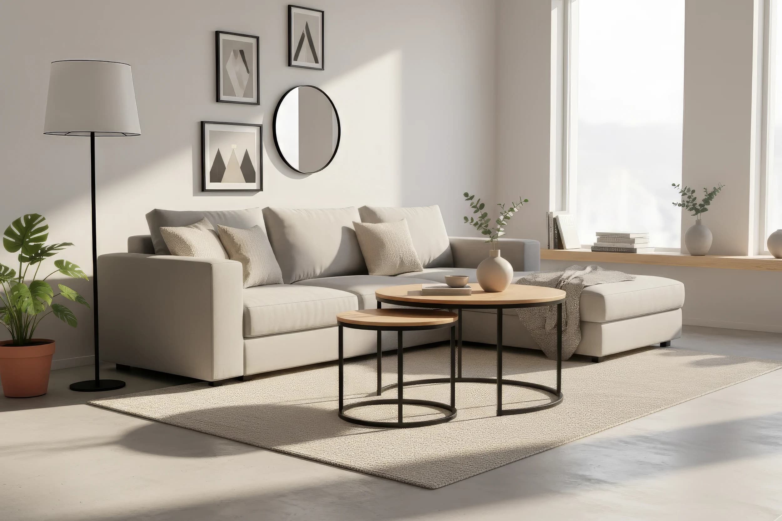 Couchtisch - 2er Set, Eiche Dekor, 