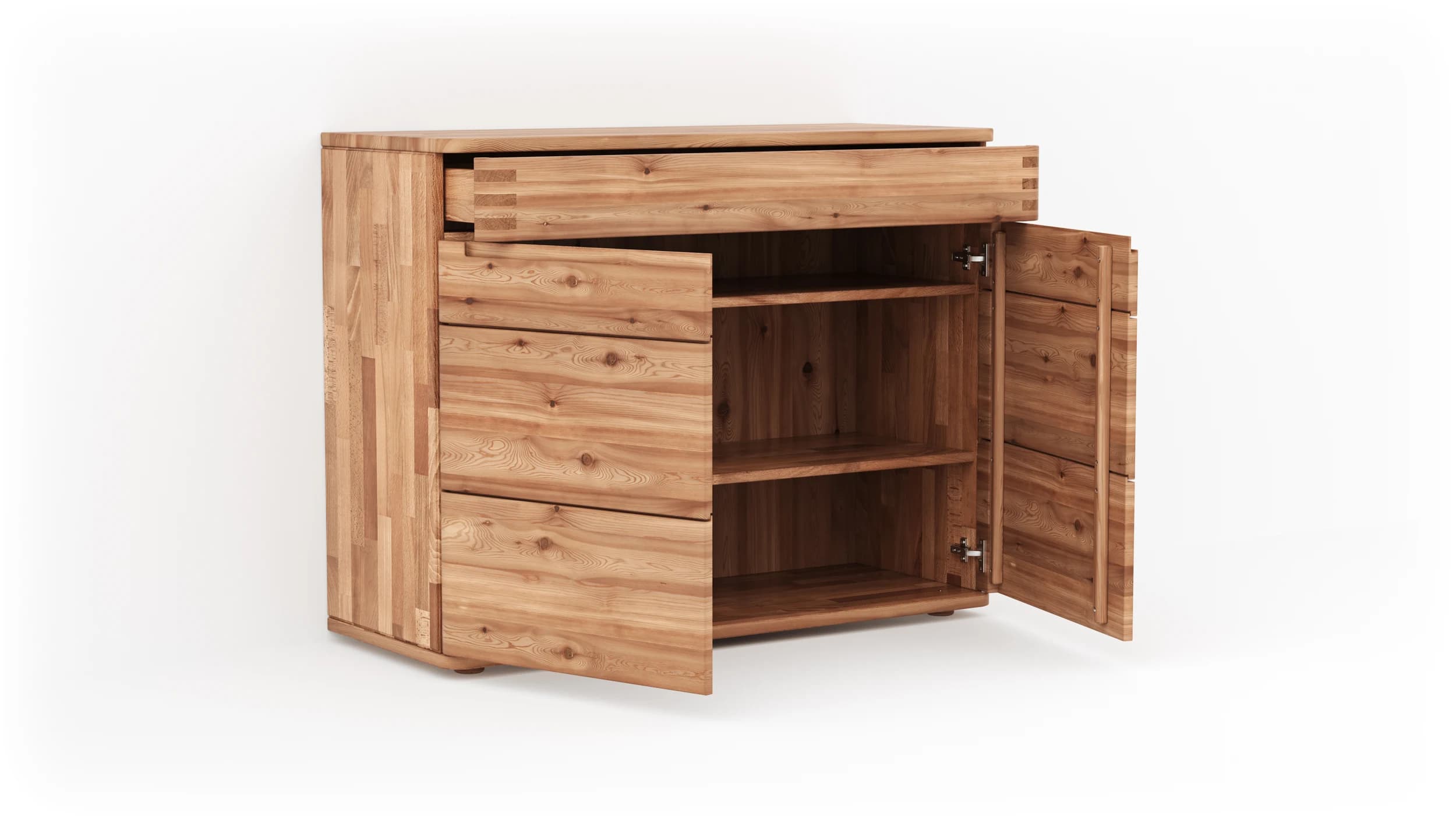 Sideboard Cartago Soft - Astbuche massiv, natur geölt