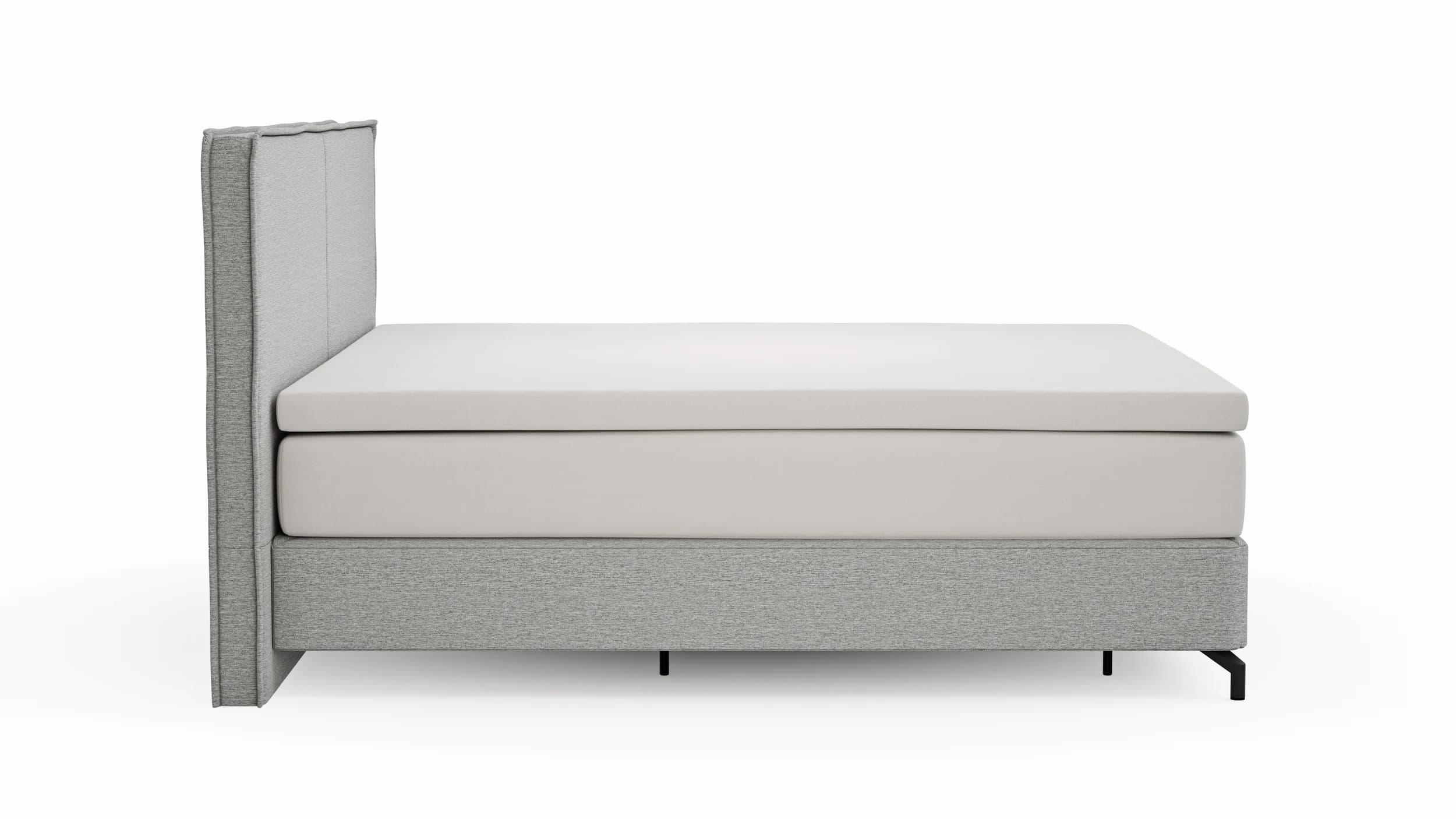 Boxspringbett Alpin - Liegefläche 200x200cm, Stoff, Grau