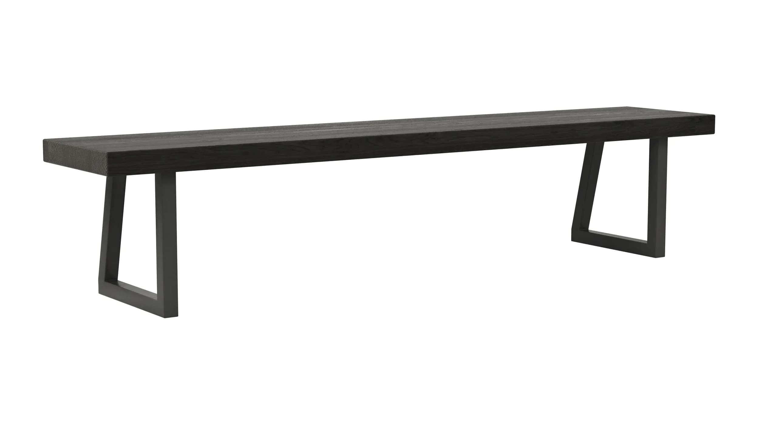 Holzbank Clifton - Breite ca. 200cm, Zerreiche massiv, smoked