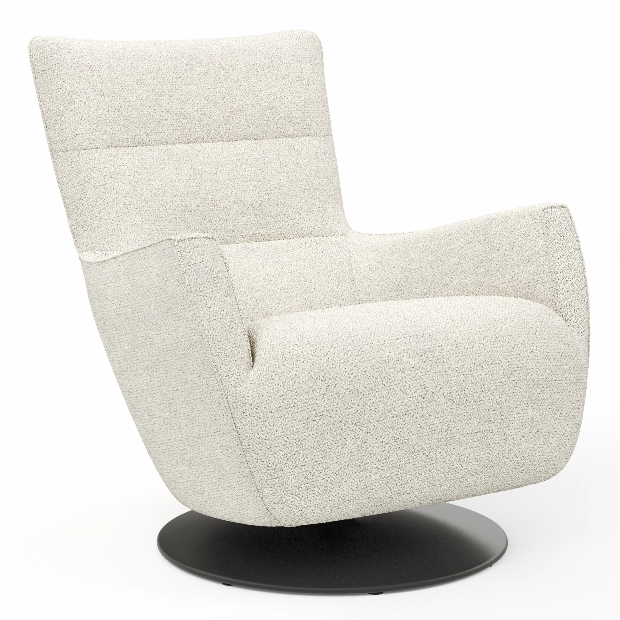Sessel Lilaia - inkl. Dreh- und Wippfunktion, Stoff, Creme
