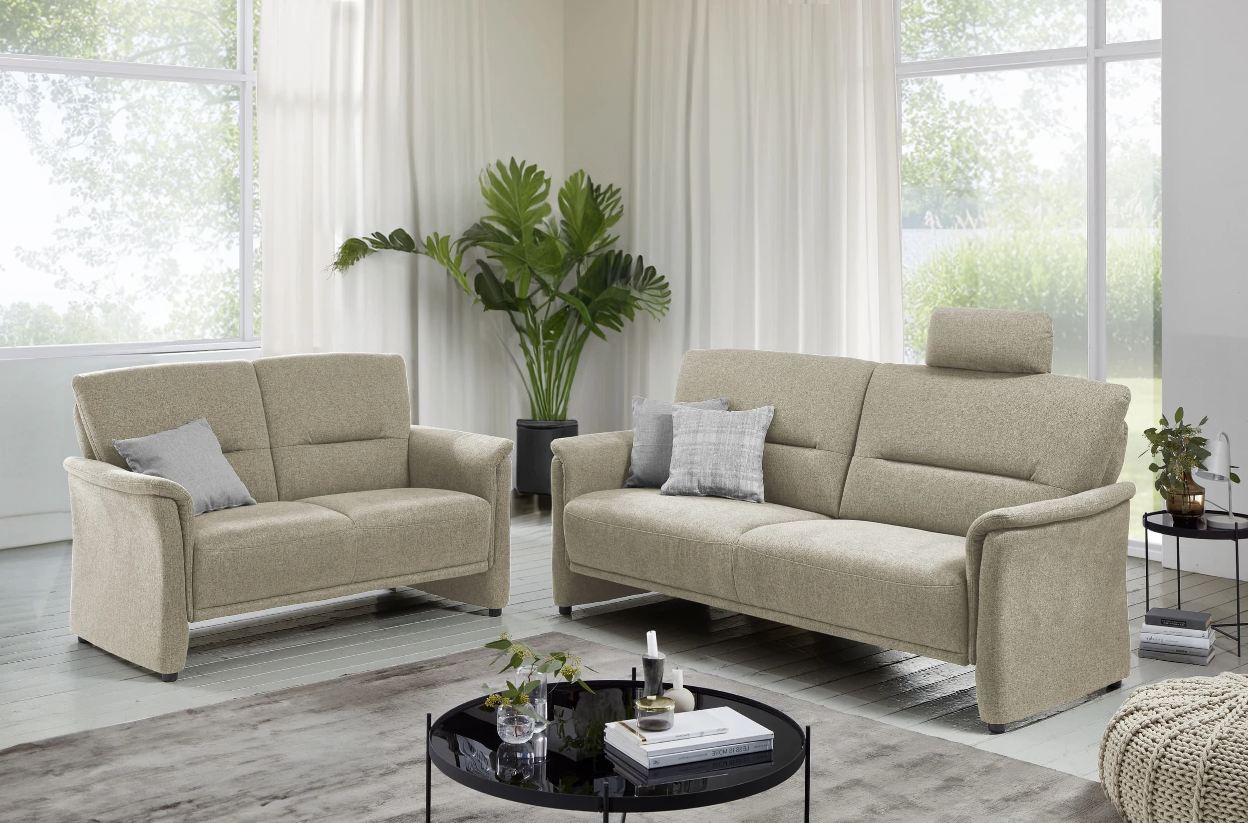 Sofa - 2,5-Sitzer, Stoff, Natur