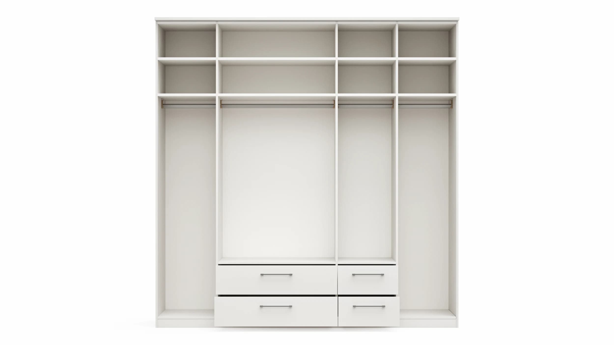 Drehtürenschrank Viana - B. ca. 225 cm, Lack, Weiß