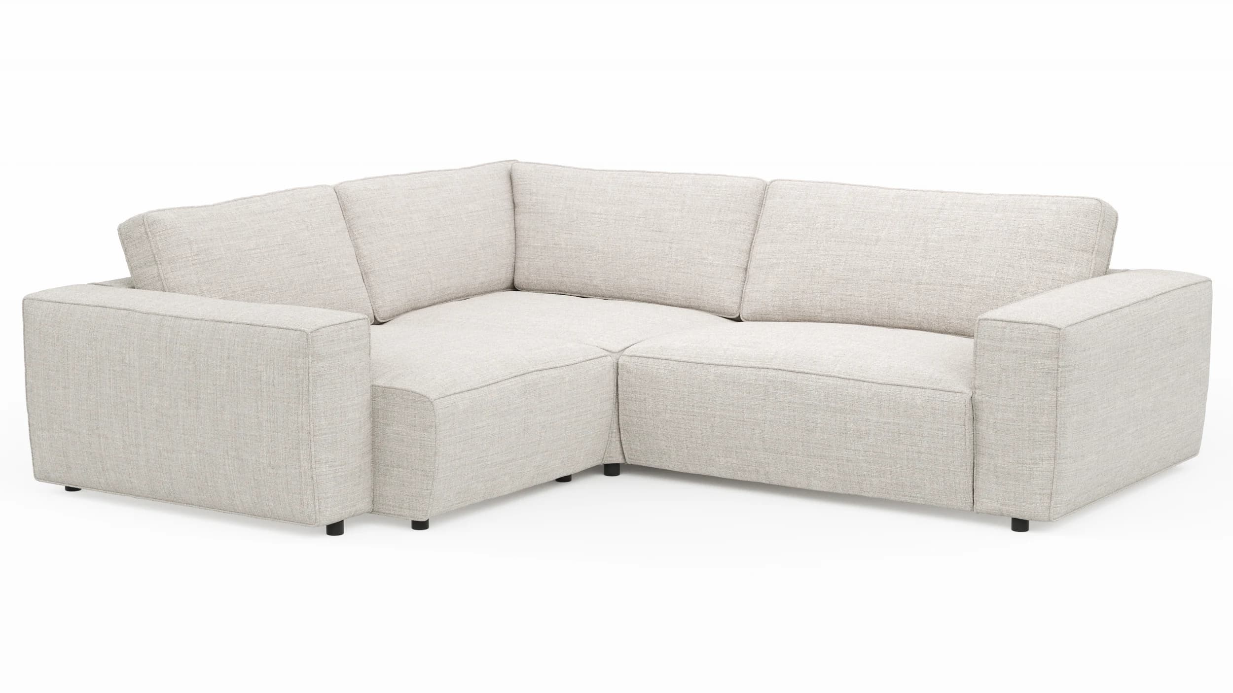 Ecksofa Lilaia - 1,5-Sitzer Tief, Ecke, 2-Sitzer rechts, Stoff, Kaschmir