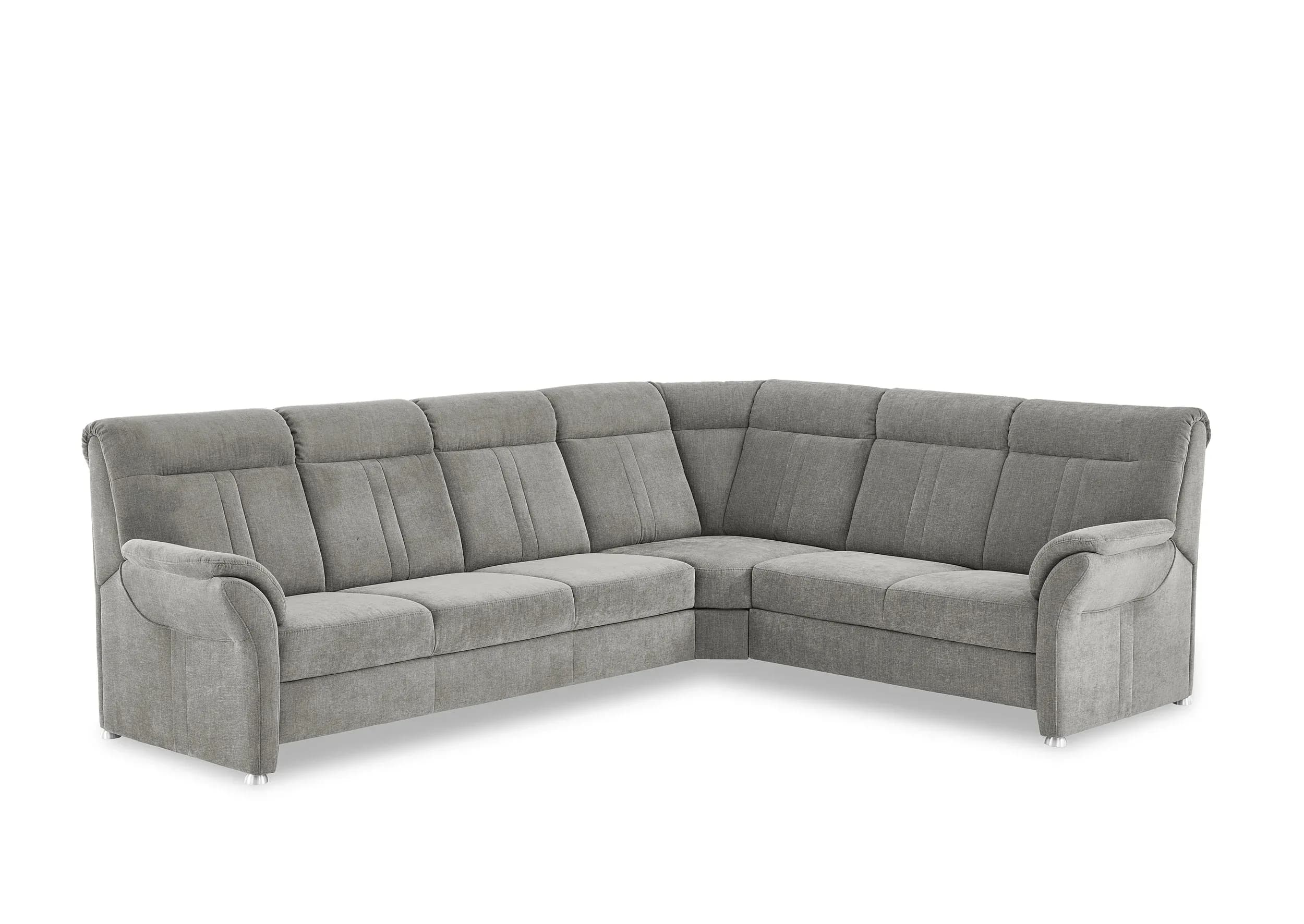 Ecksofa - 3-Sitzer mit Ecke rechts, Stoff, Grau