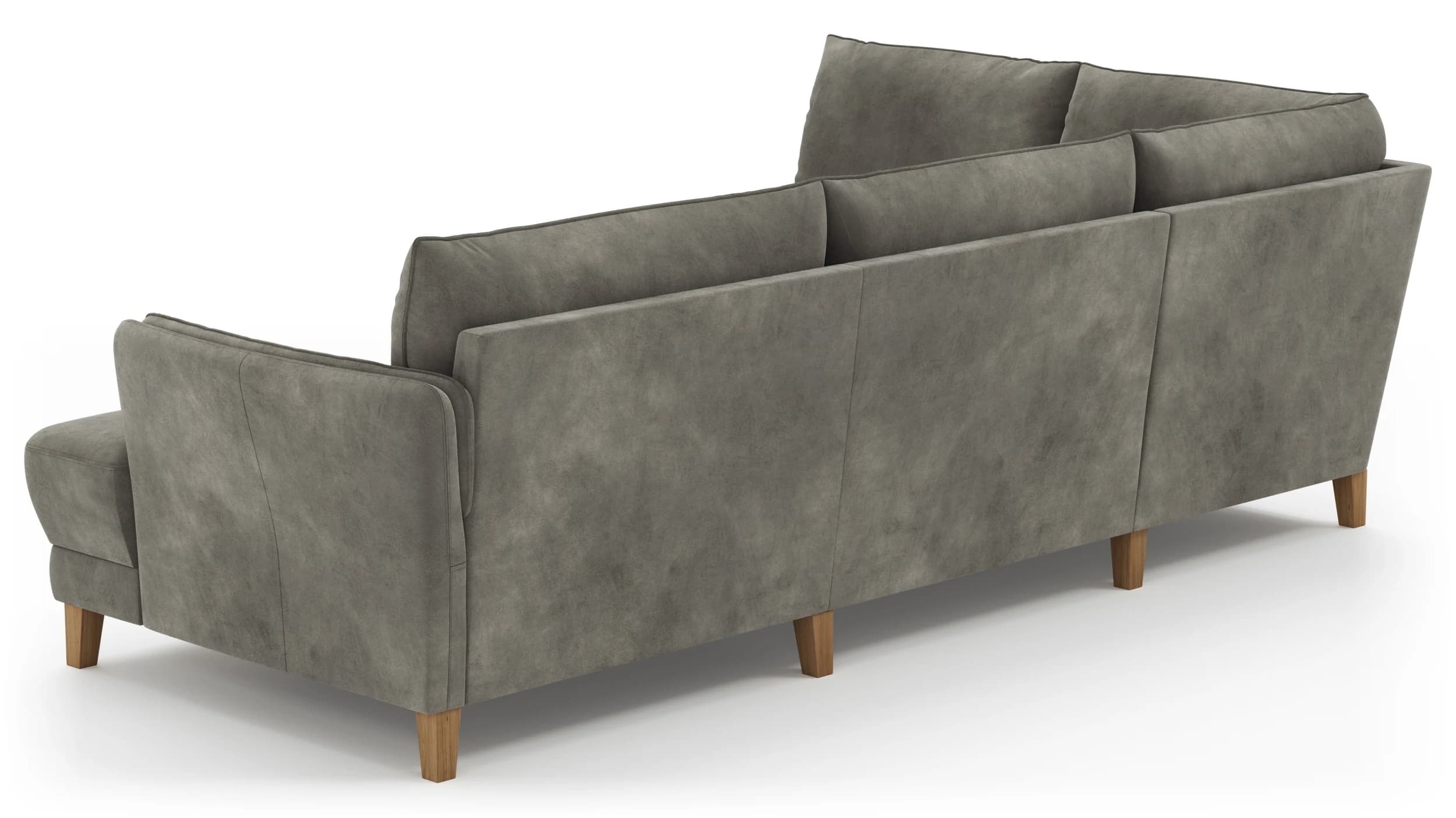 Sofa Stamford - Ecksofa 2-sitzig und Abschlusshocker links mit 3,5-Sitzer, Bogen rechts, Stoff, Anthrazit
