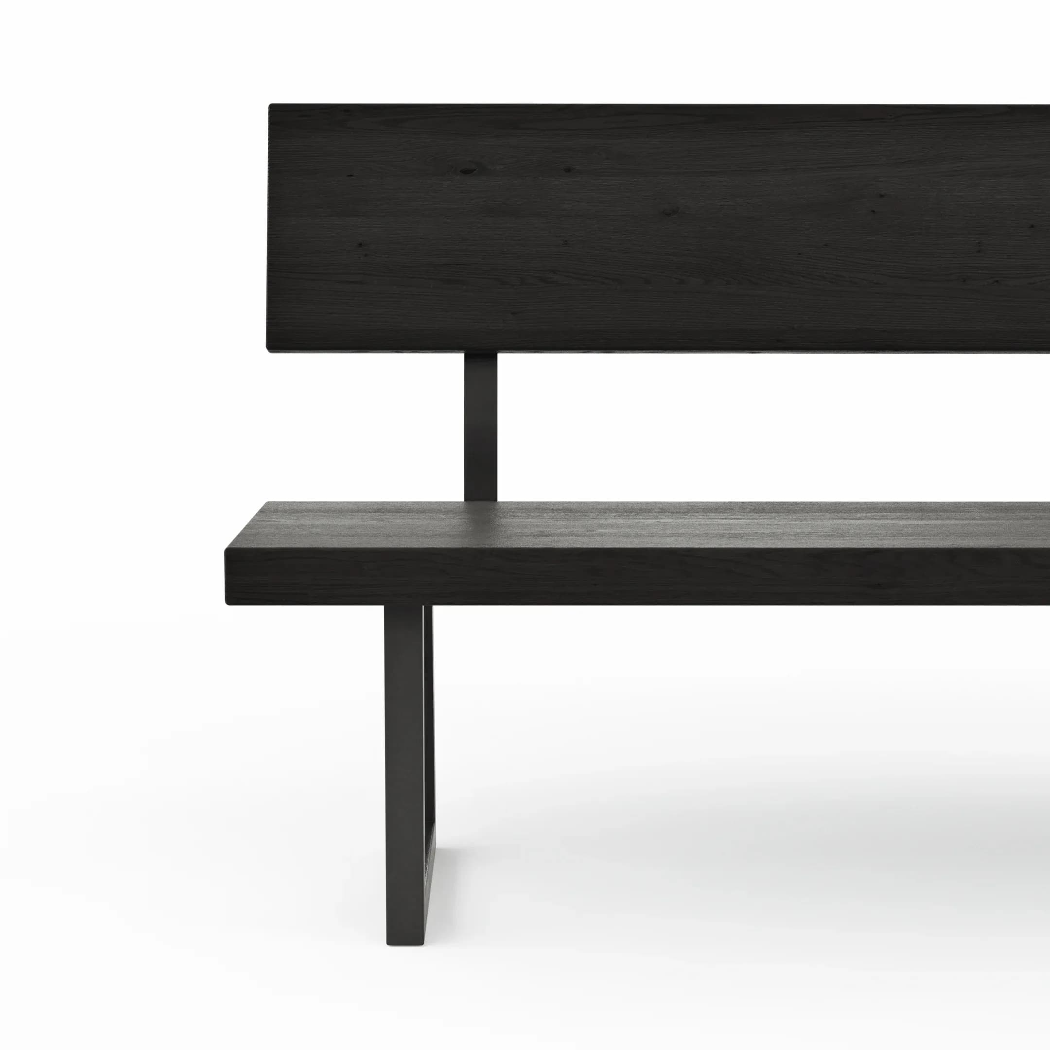 Holzbank Clifton - mit Rückenlehne, Breite ca. 180cm, Zerreiche massiv, smoked