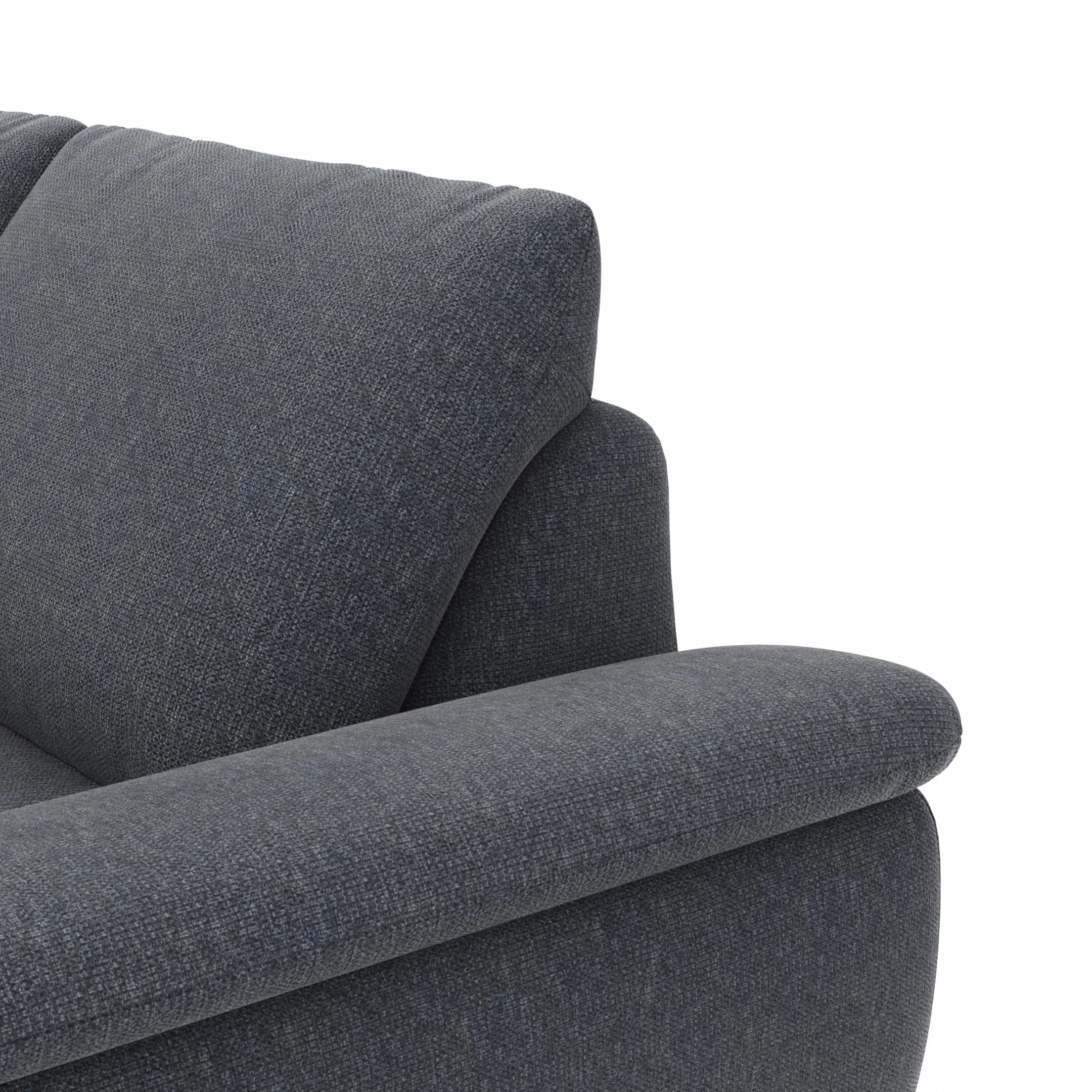 Ecksofa Gotera - Longchair links mit 1,5-Sitzer med. + 1,5-Sitzer med. rechts inkl. Rückenlehne verstellbar, Stoff, Anthrazit