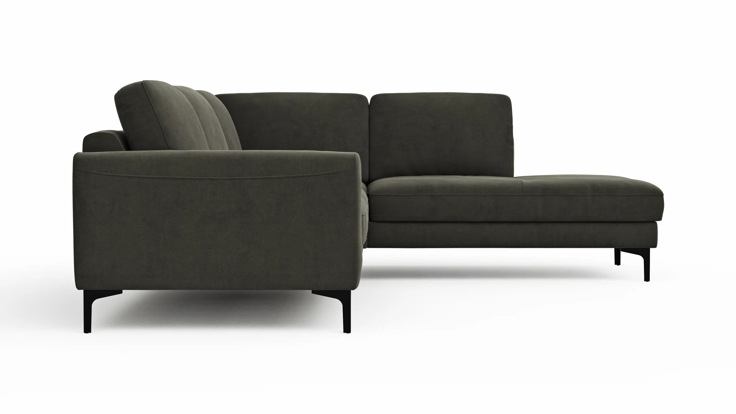 Ecksofa Oviedo - Ecke links mit 2,5-Sitzer, Stoff, Braungrün