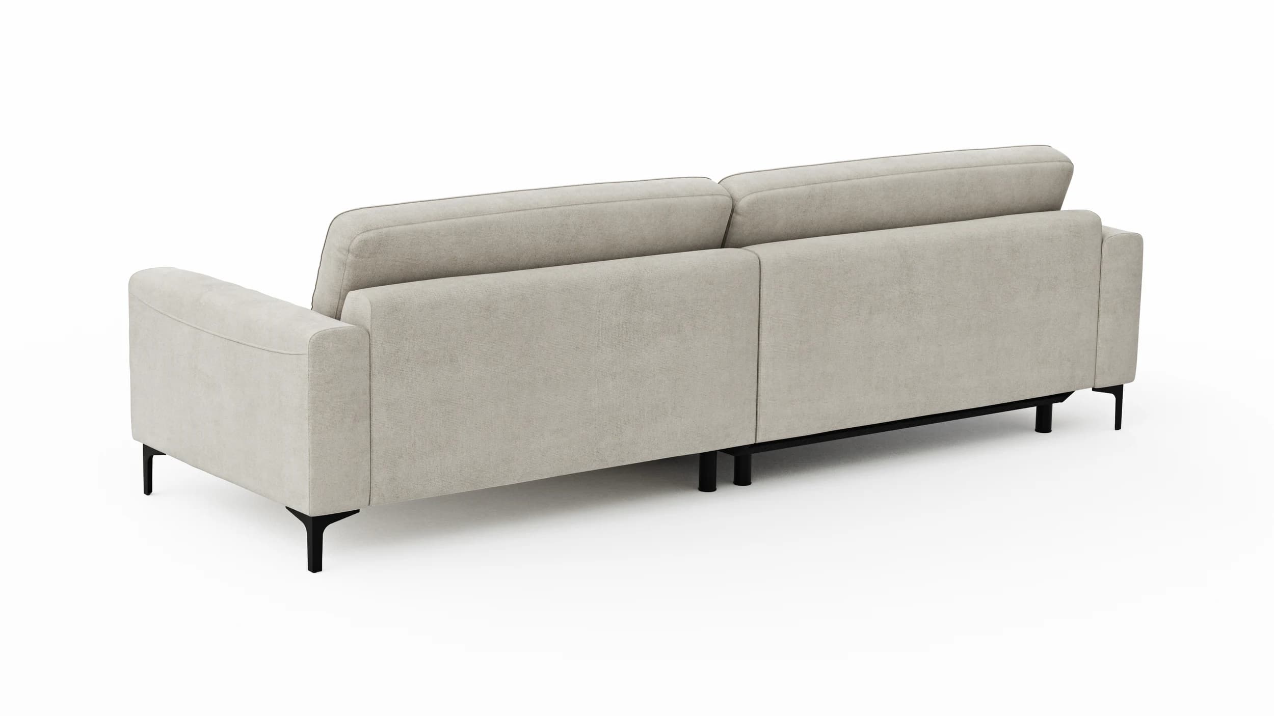 Ecksofa Oviedo - Longchair links mit 1,5-Sitzer inkl. Relaxfunktion (motorisch), Stoff, Natur