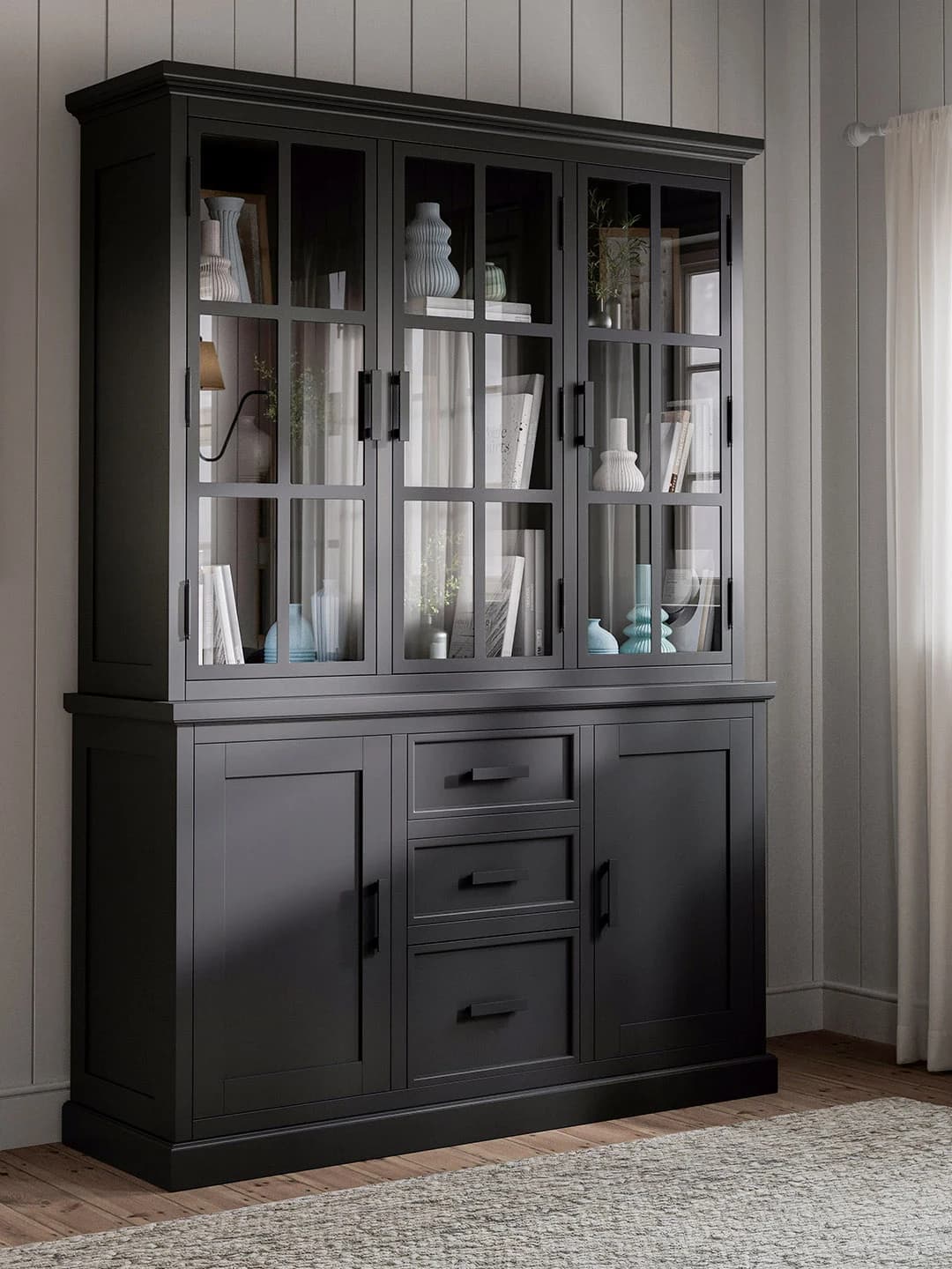 Buffetschrank Litchfield Metal - Stone Blue???, Non-Antique / Metal, Black???