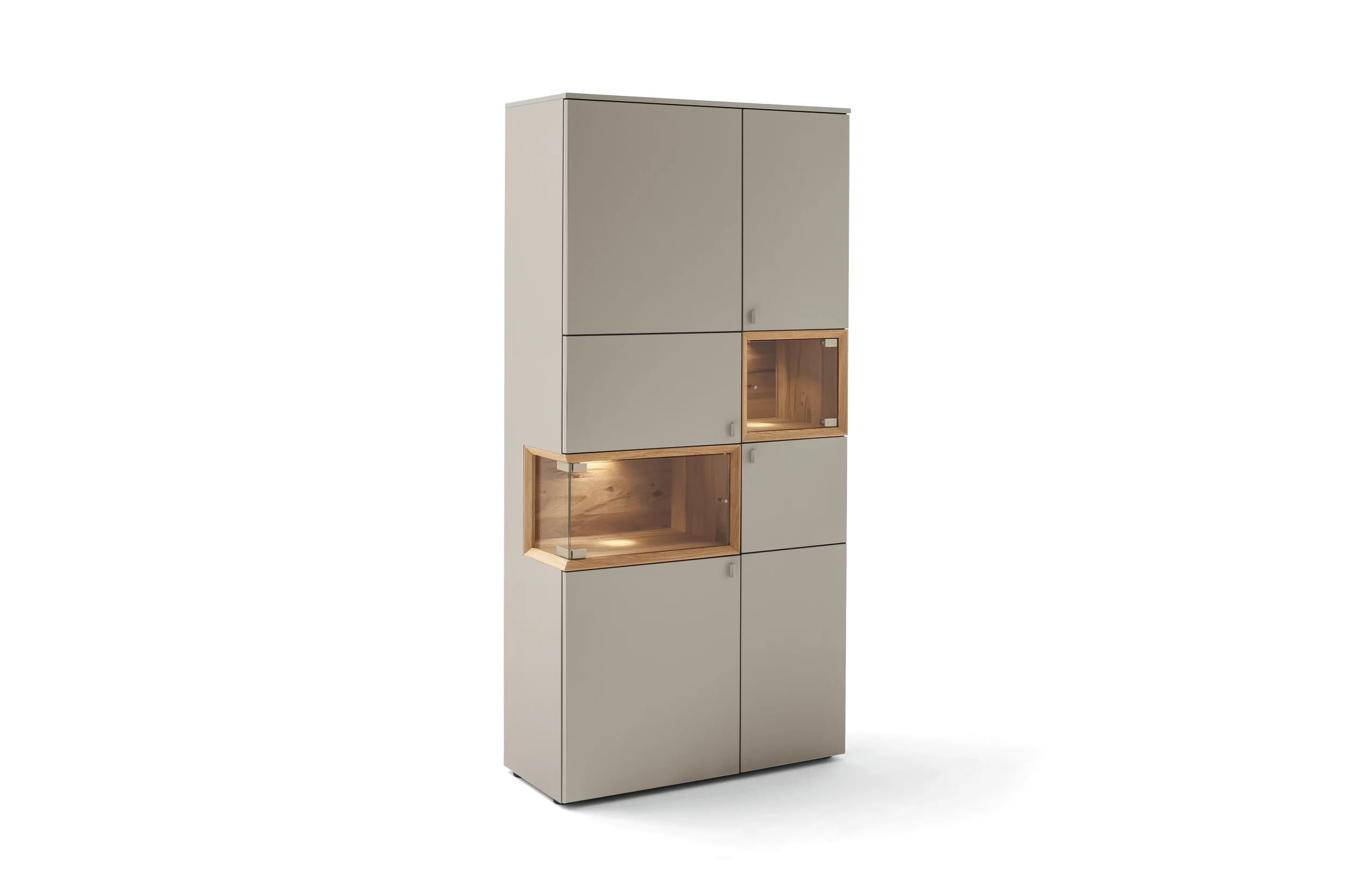 Vitrine - Lack Steingrau