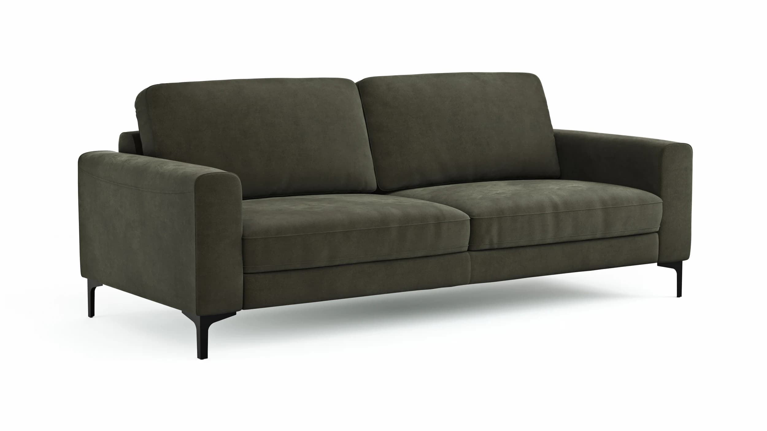Sofa Oviedo - 3-Sitzer, Stoff, Braungrün