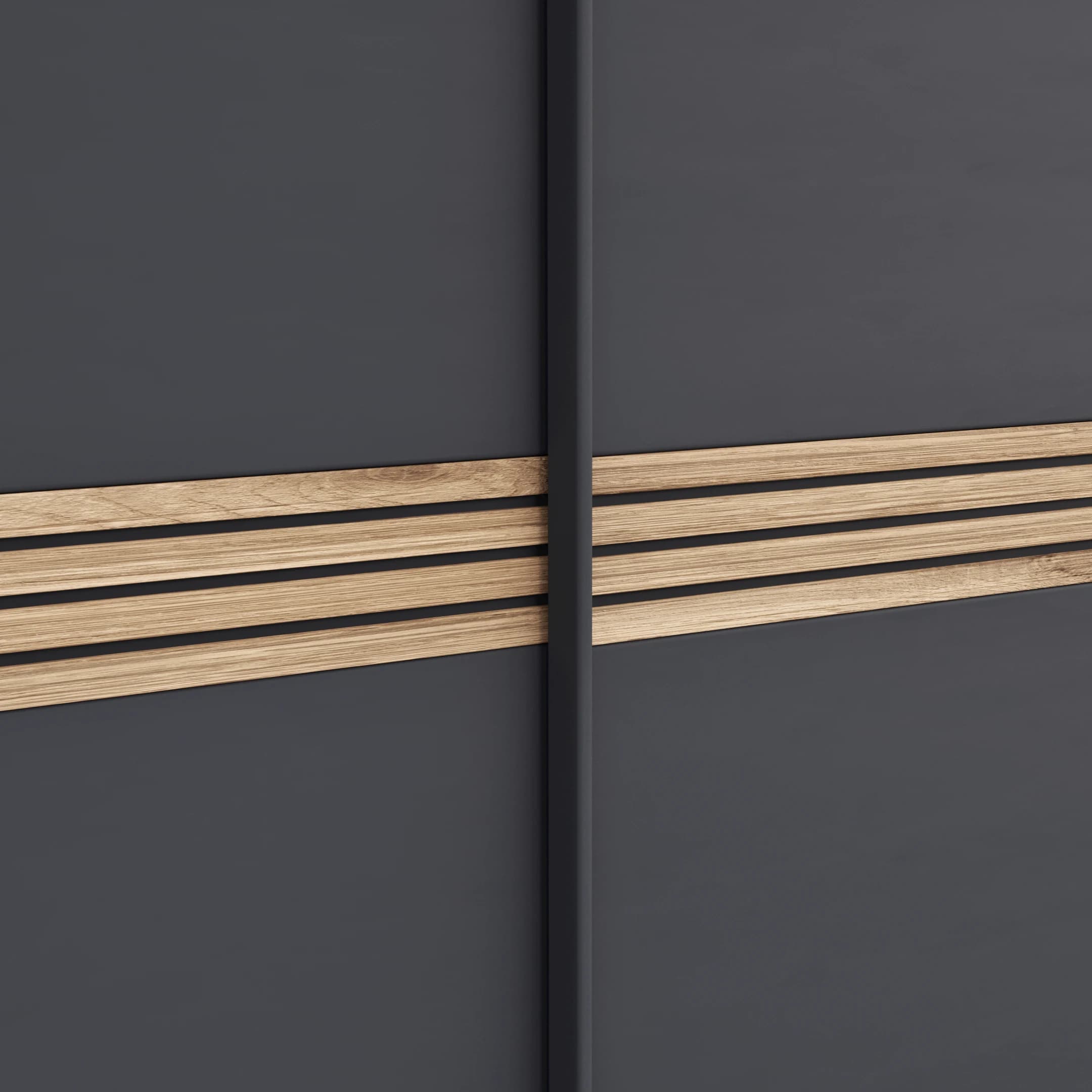 Schwebetürenschrank Viana - BHT ca. 300x230x68 cm, Anthrazit