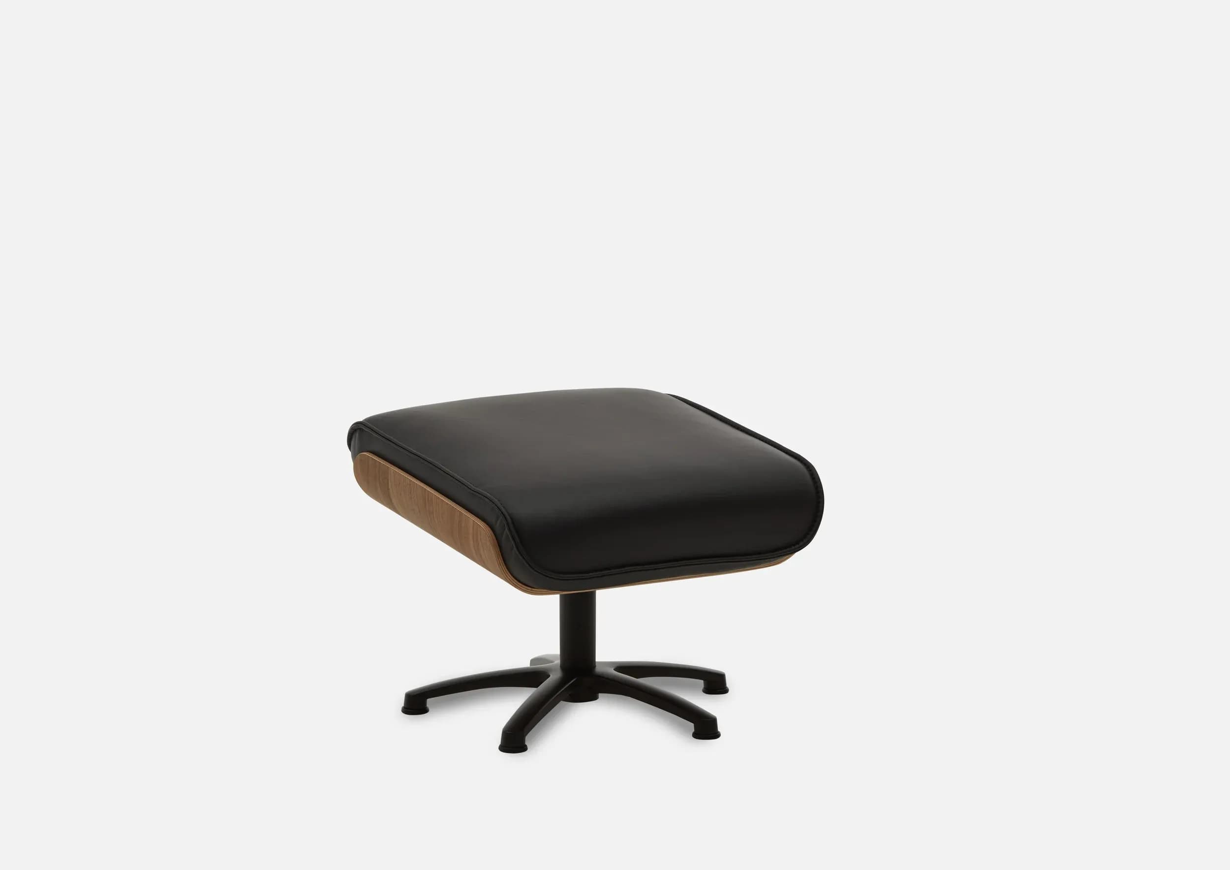 Hocker - Leder, Schwarz
