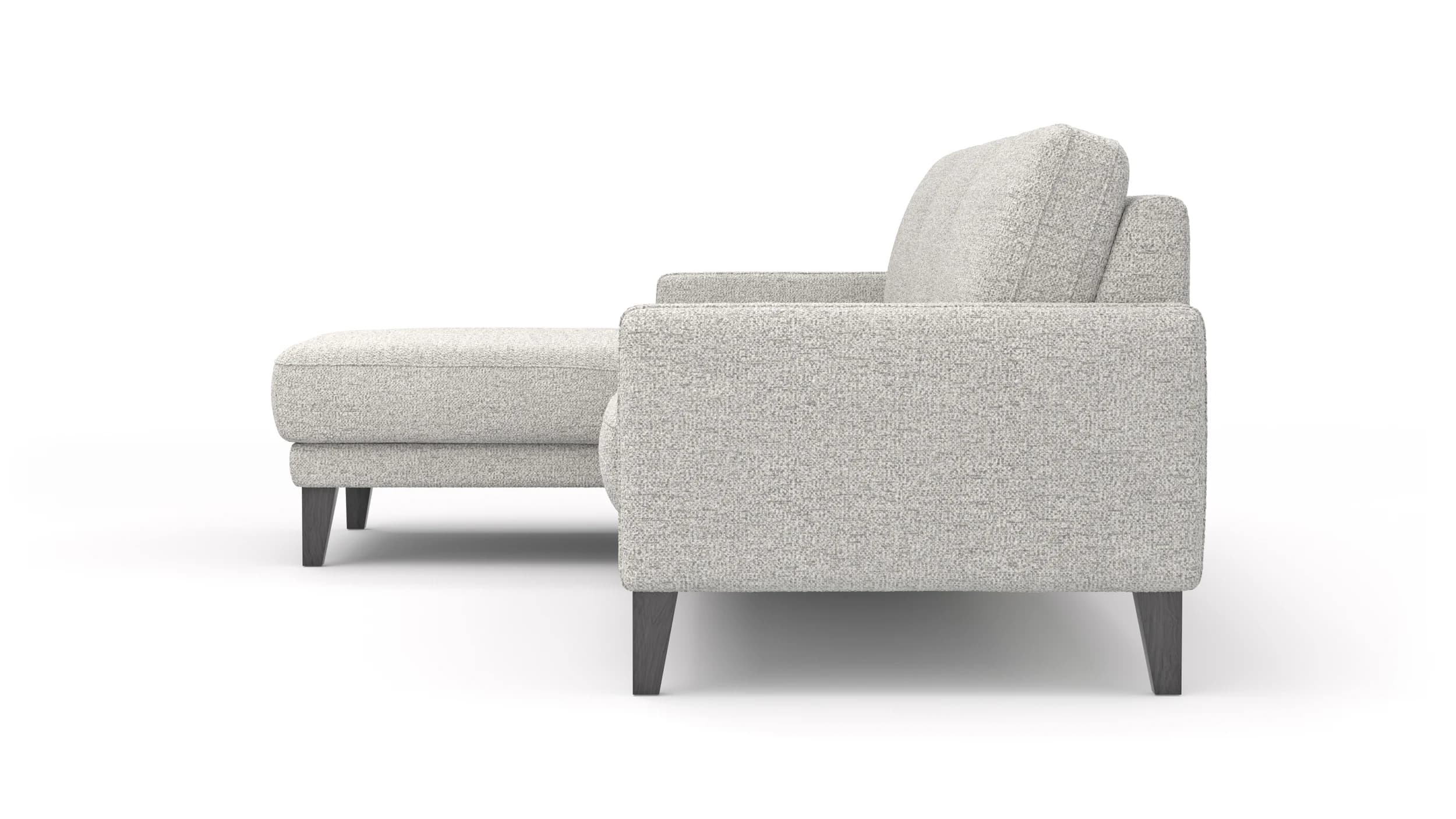 Ecksofa Matero - Longchair mit 2,5-Sitzer rechts, Stoff, Hellgrau