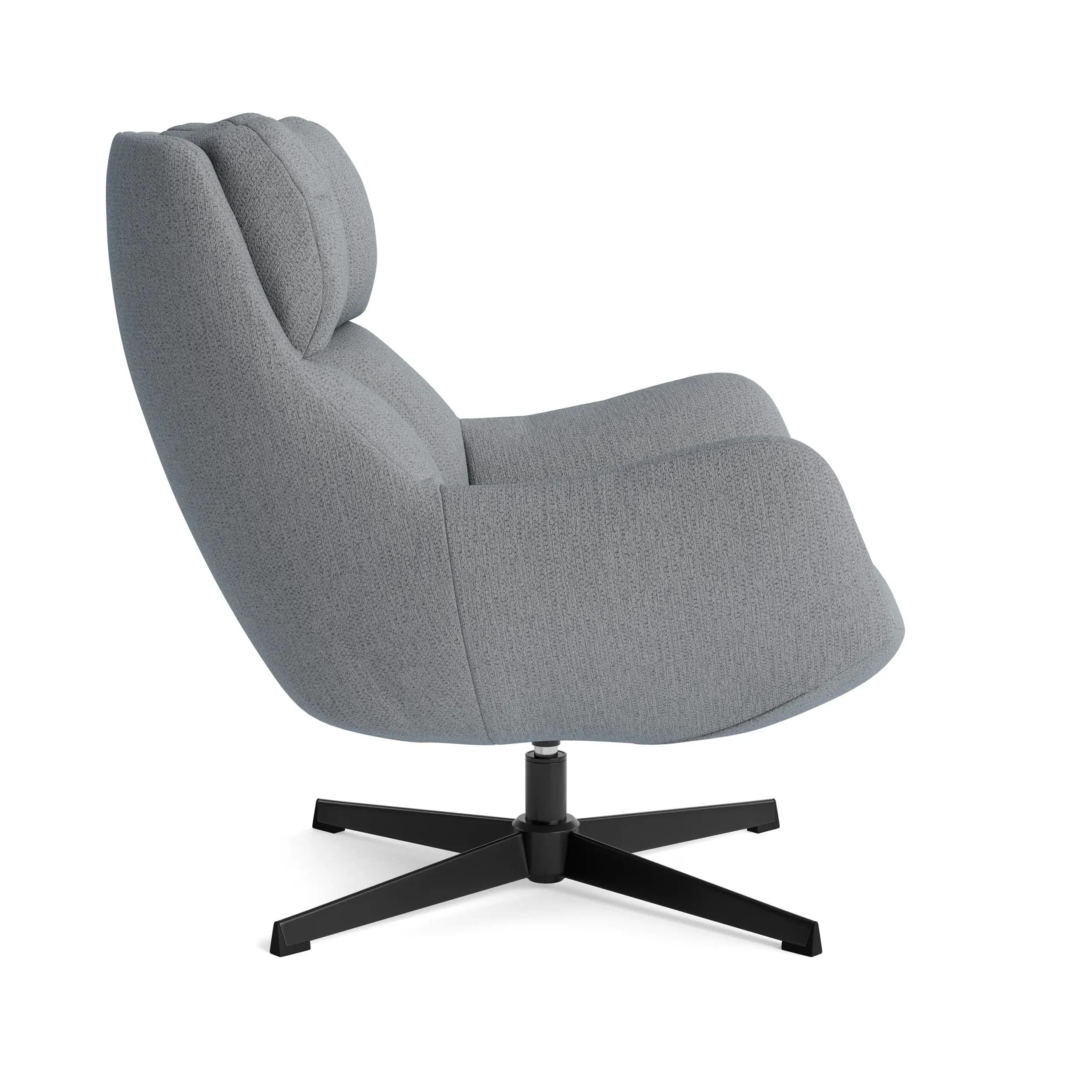 Sessel Erya - drehbar, Stoff, Kristallgrau