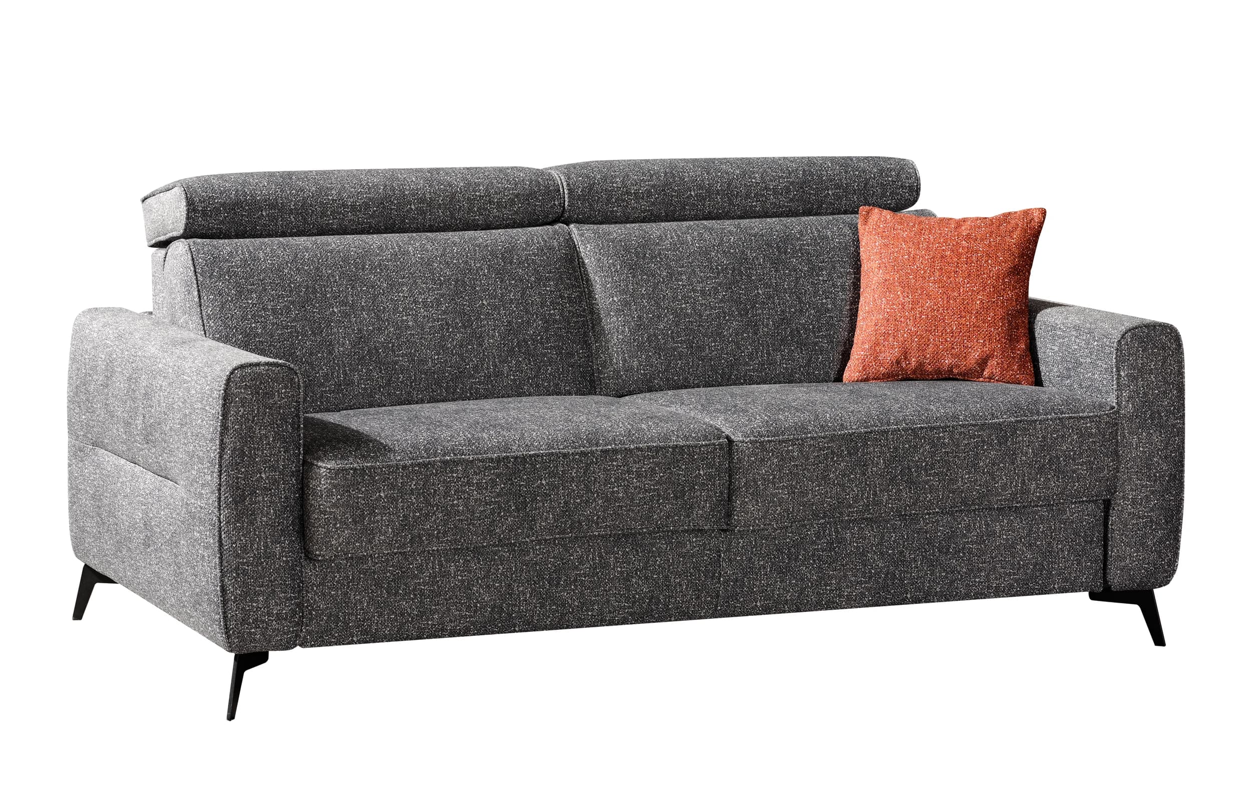 Schlafsofa EM Seipa - Kopfteil verstellbar, Stoff, Grau