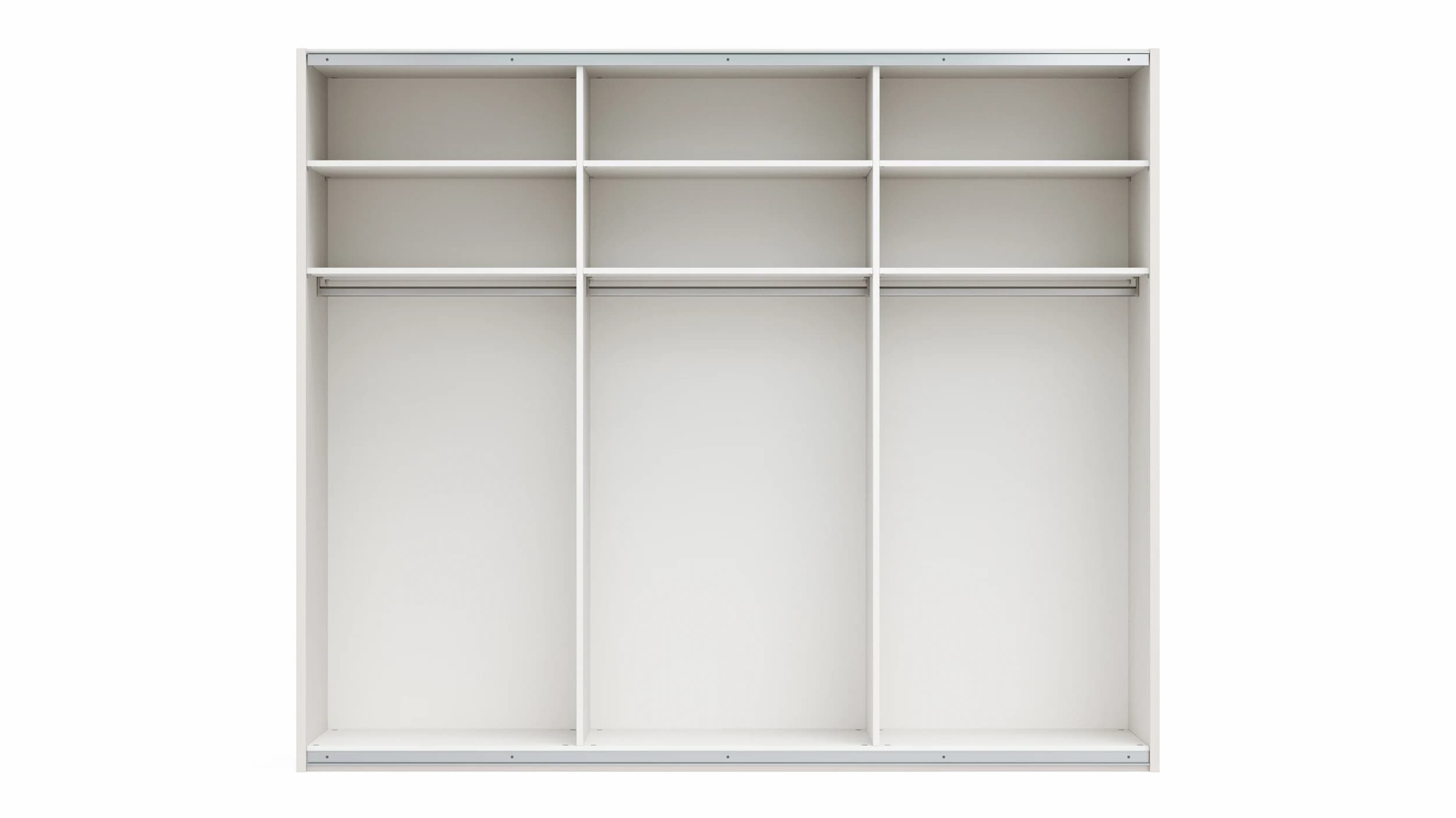 Schwebetürenschrank Viana - B ca. 271 cm, Lack, Weiß