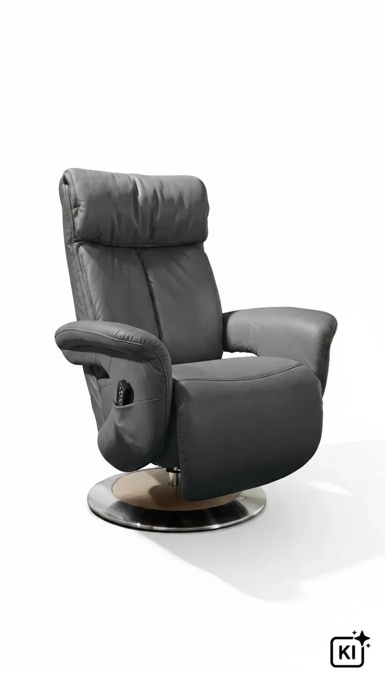 Fernsehsessel EM 8049 - Relaxfunktion (1-motorisch), Stoff, blau