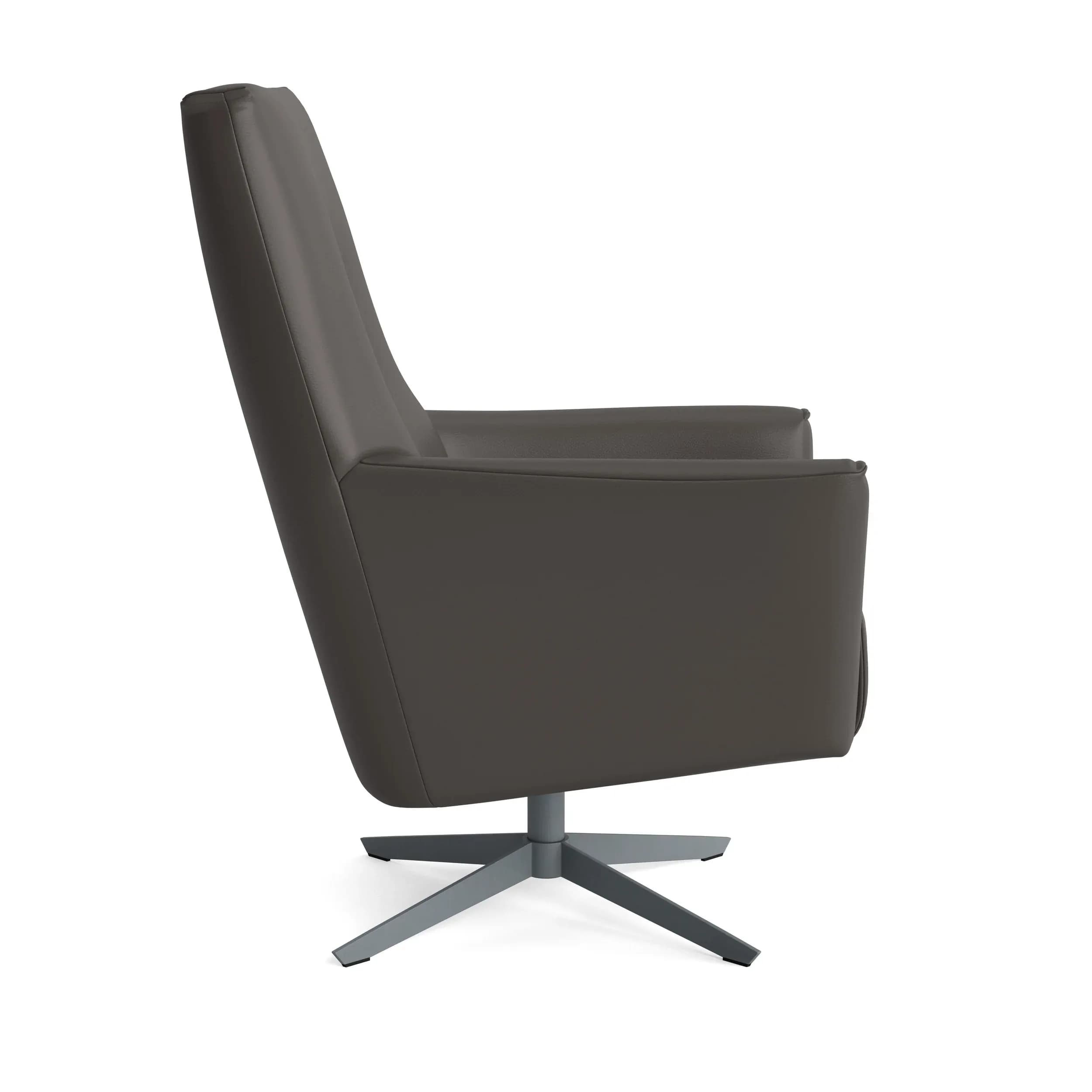 Drehsessel Hoch Serava/Cavo - Leder, Lava