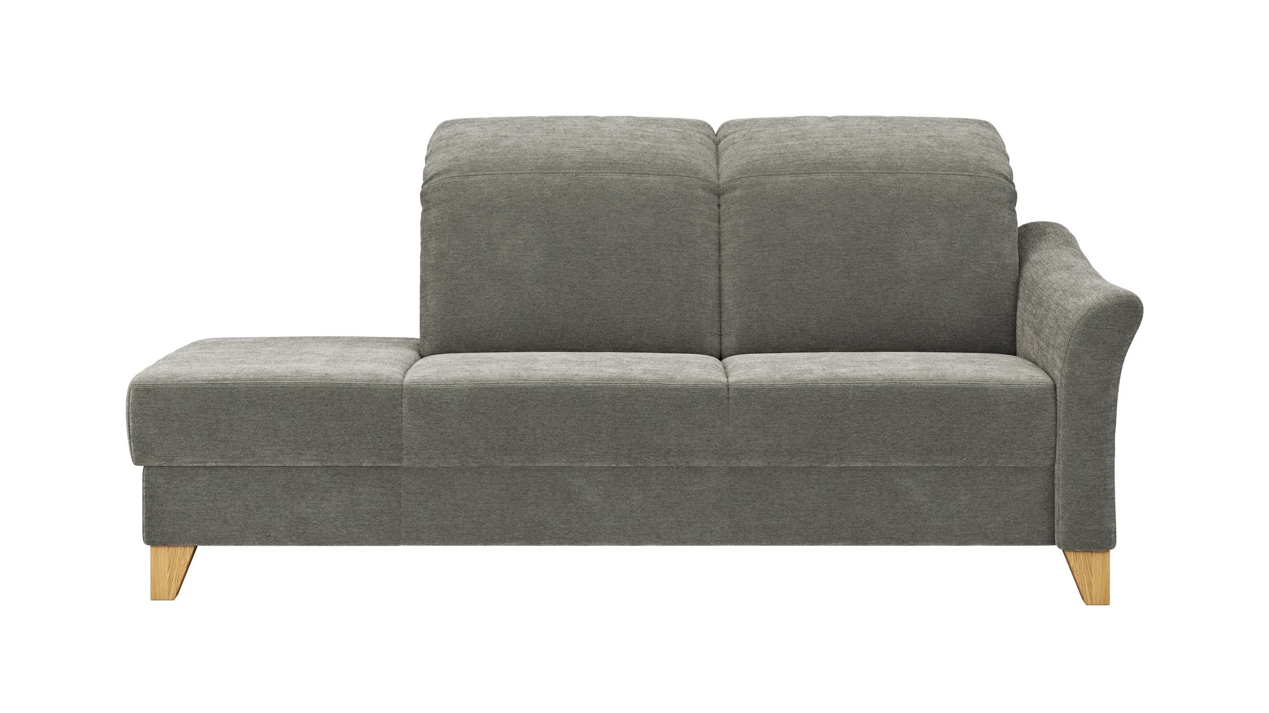 Sofa Canterbury - Recamiere rechts, inkl. Sitzvorzug (motorisch), Stoff, Silbergrau
