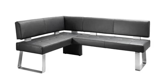 Eckbank EM 8310 - BT ca. 156x203 mit Rückenlehne, Leder, braun