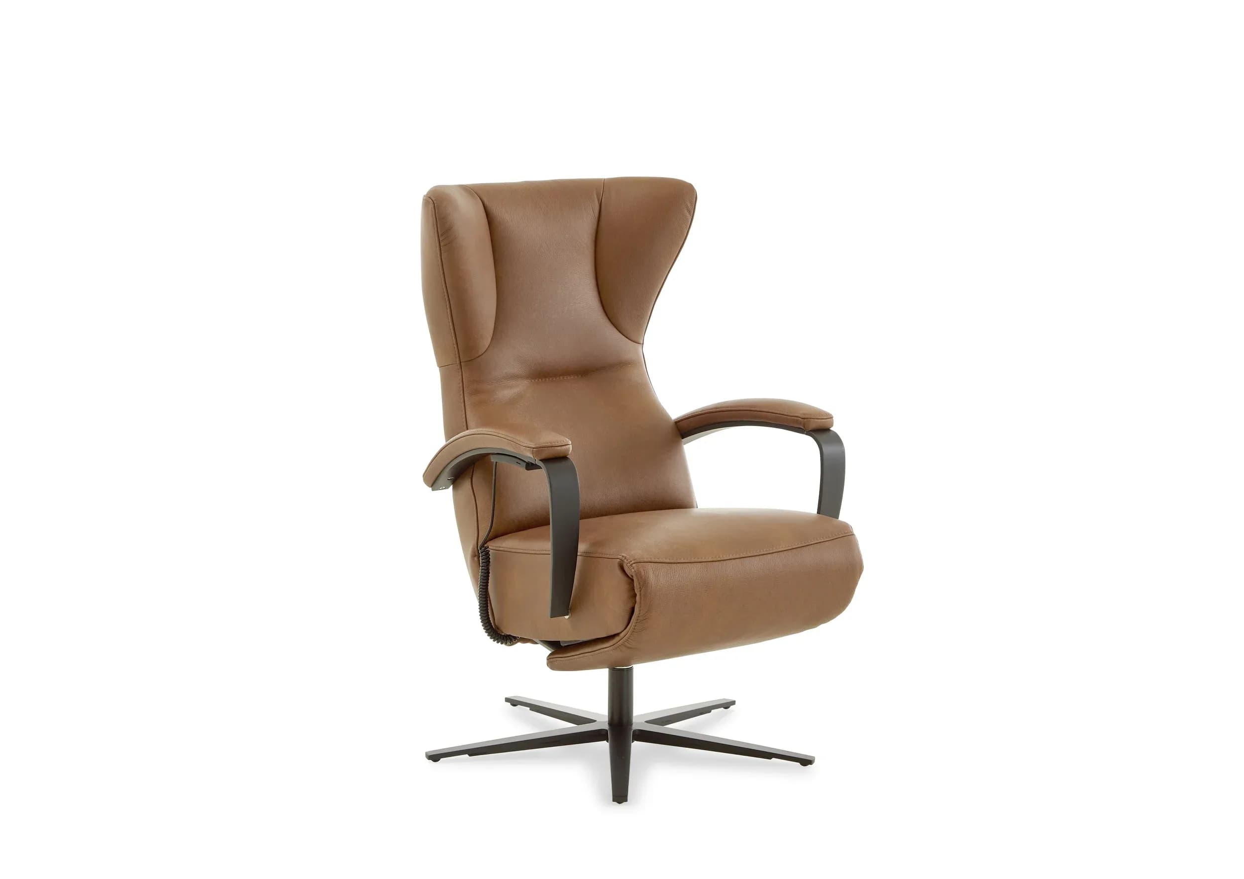 Sessel - GR.L, Relaxfunktion motorisch, Leder, Cognac