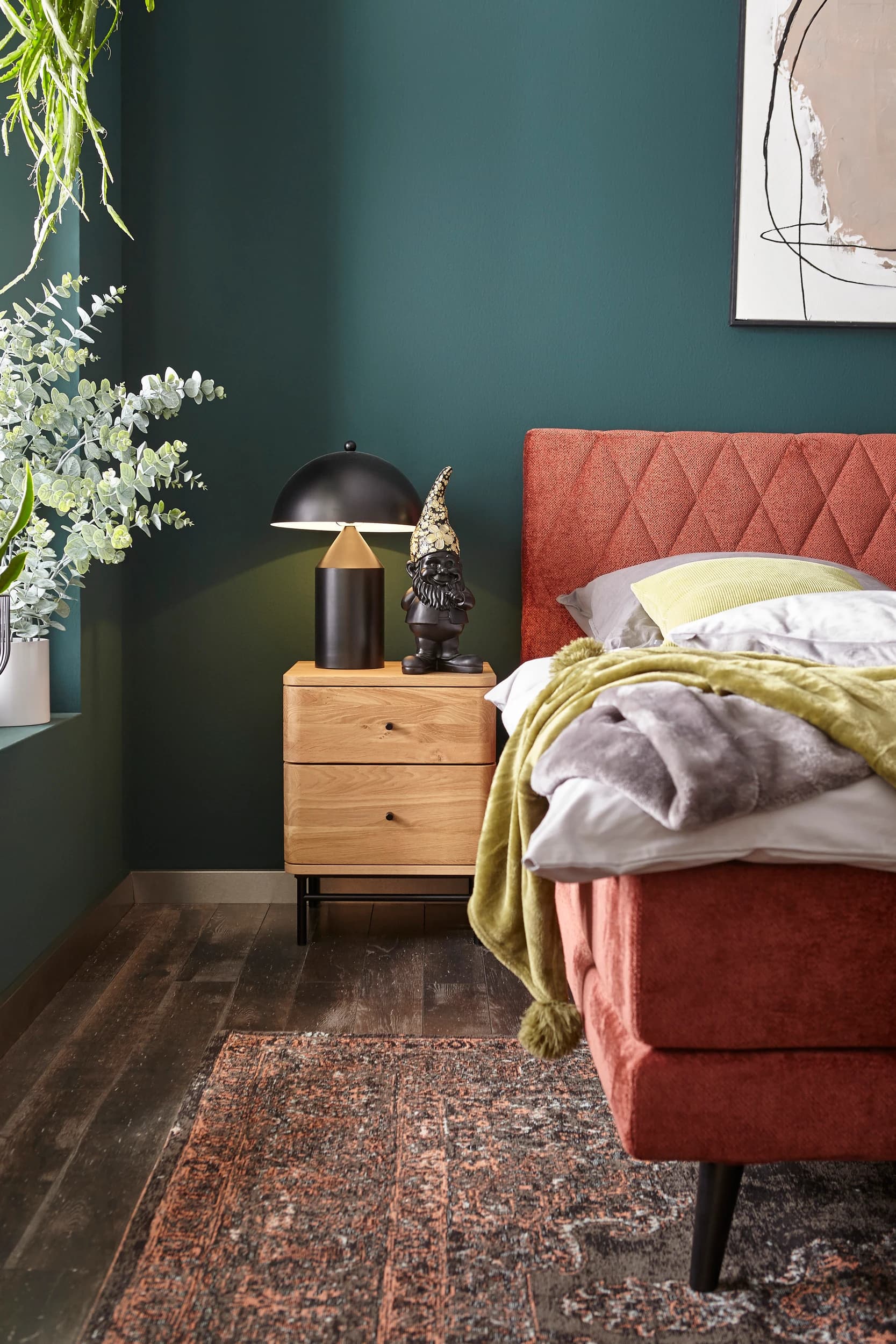 Boxspringbett Valencia - Liegefläche ca. 180x200 cm, Stoff, Kupfer