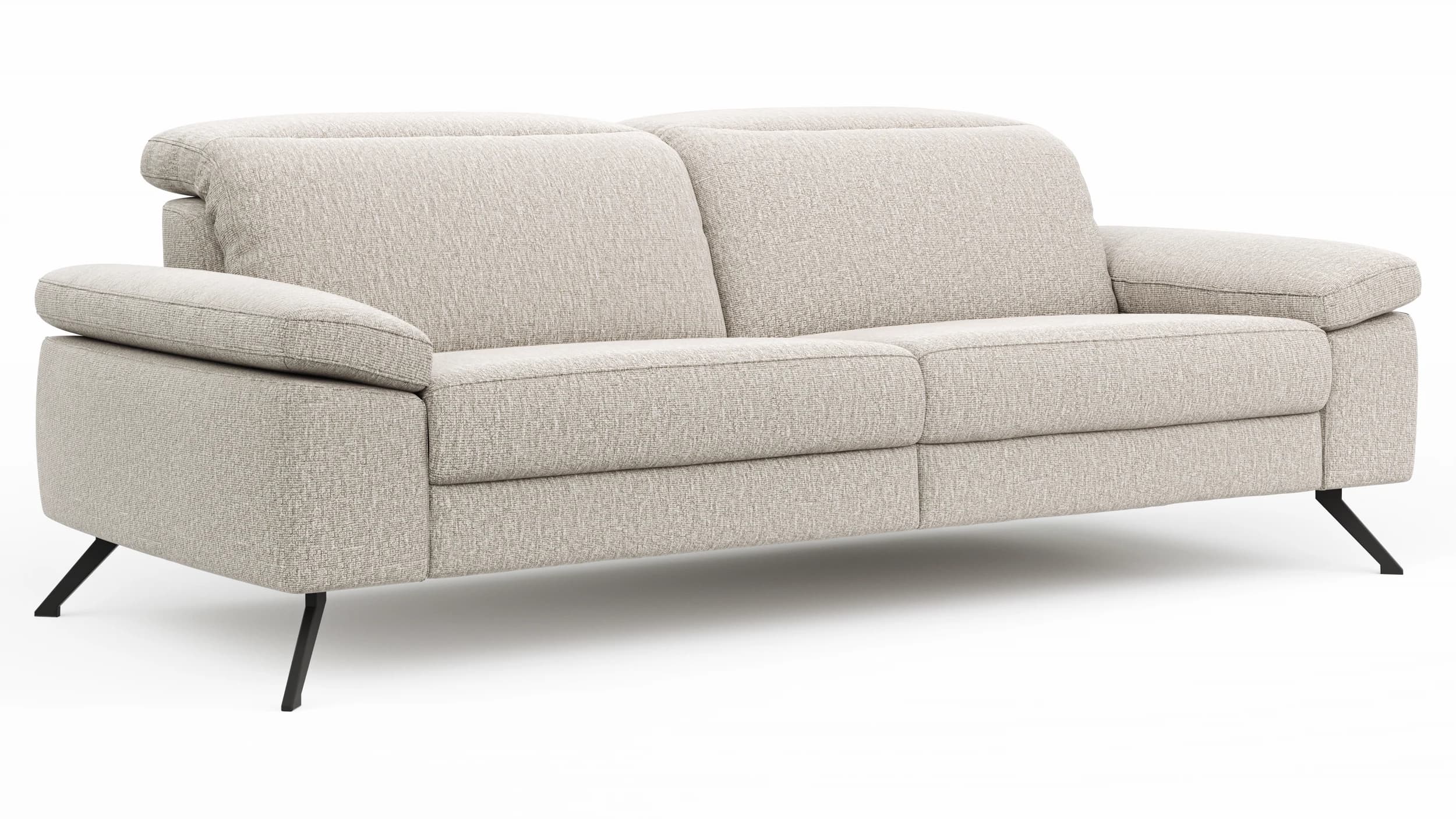 Sofa Rafaela 2.0 - 3-Sitzer inkl. Kopfteil verstellbar, Stoff, Champagner