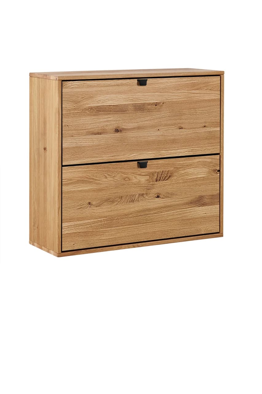 Schuhschrank Williston - Korpus Wildeiche massiv / Front sandgestrahlt