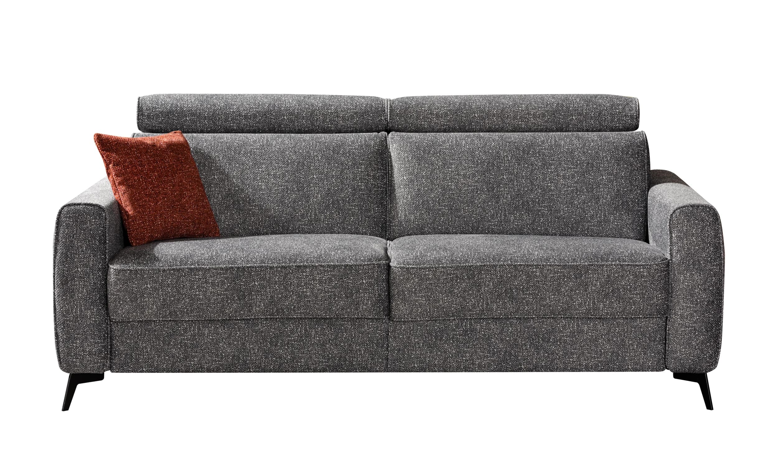 Schlafsofa EM Seipa - Kopfteil verstellbar, Stoff, Grau