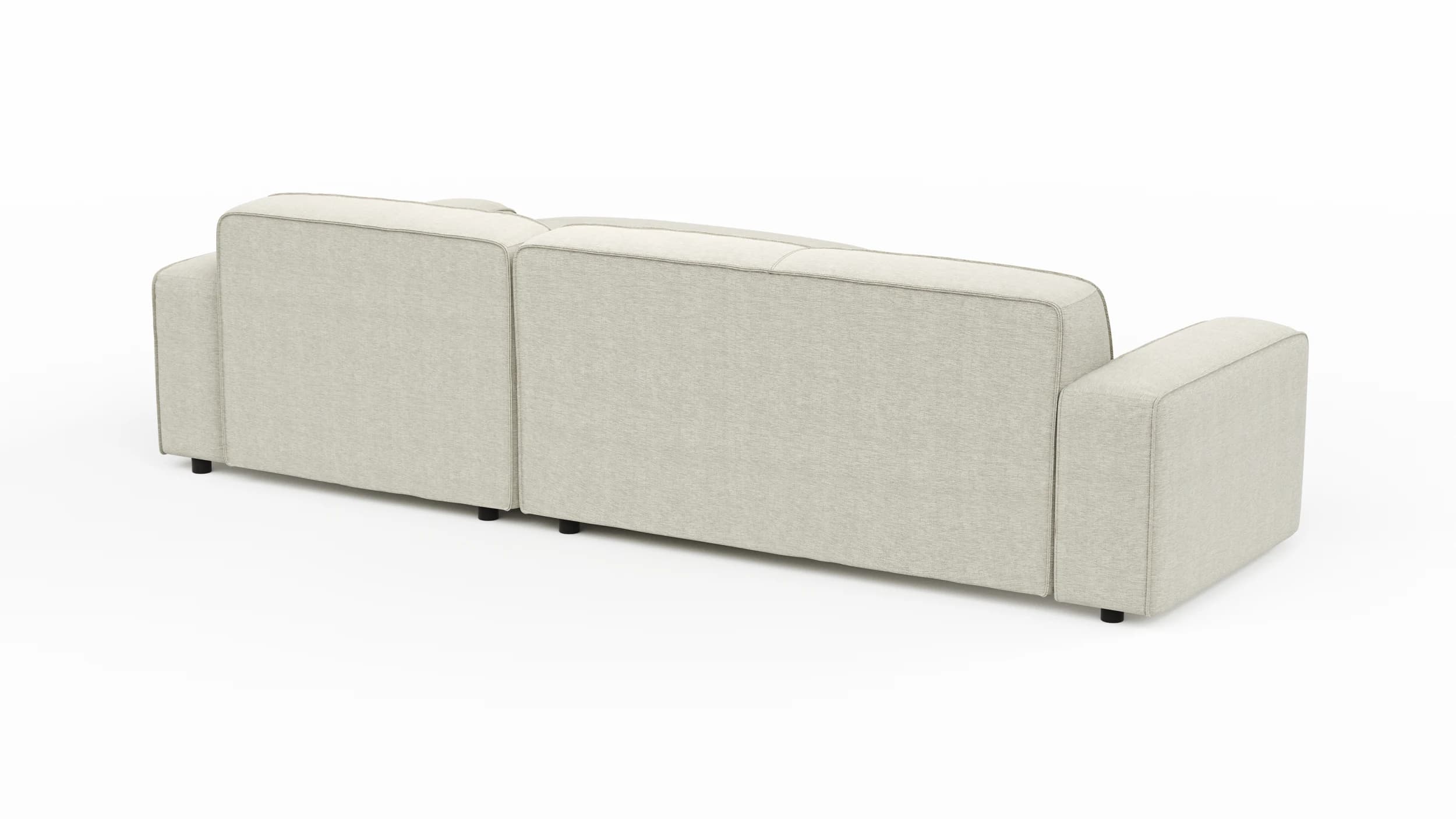 Ecksofa Denver - 2,5-Sitzer mit Longchair rechts, Stoff, Natur