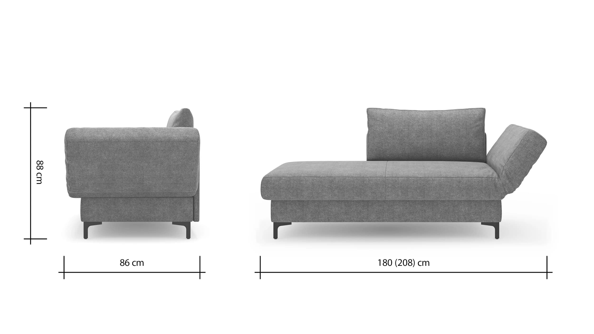 Schlafsofa Verano - Ausrichtung rechts inkl. Schlaffunktion und Bettkasten, Stoff, Grün