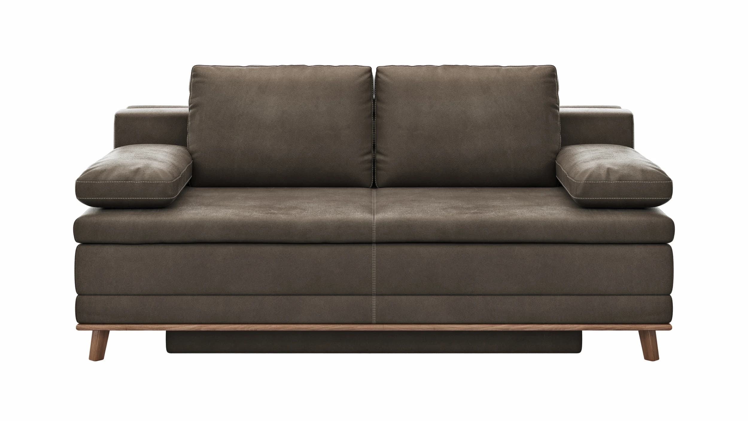 Sofa Lakeville 2 - 2-Sitzer inkl. Schlaffunktion mit Bettkasten, Stoff, Braun