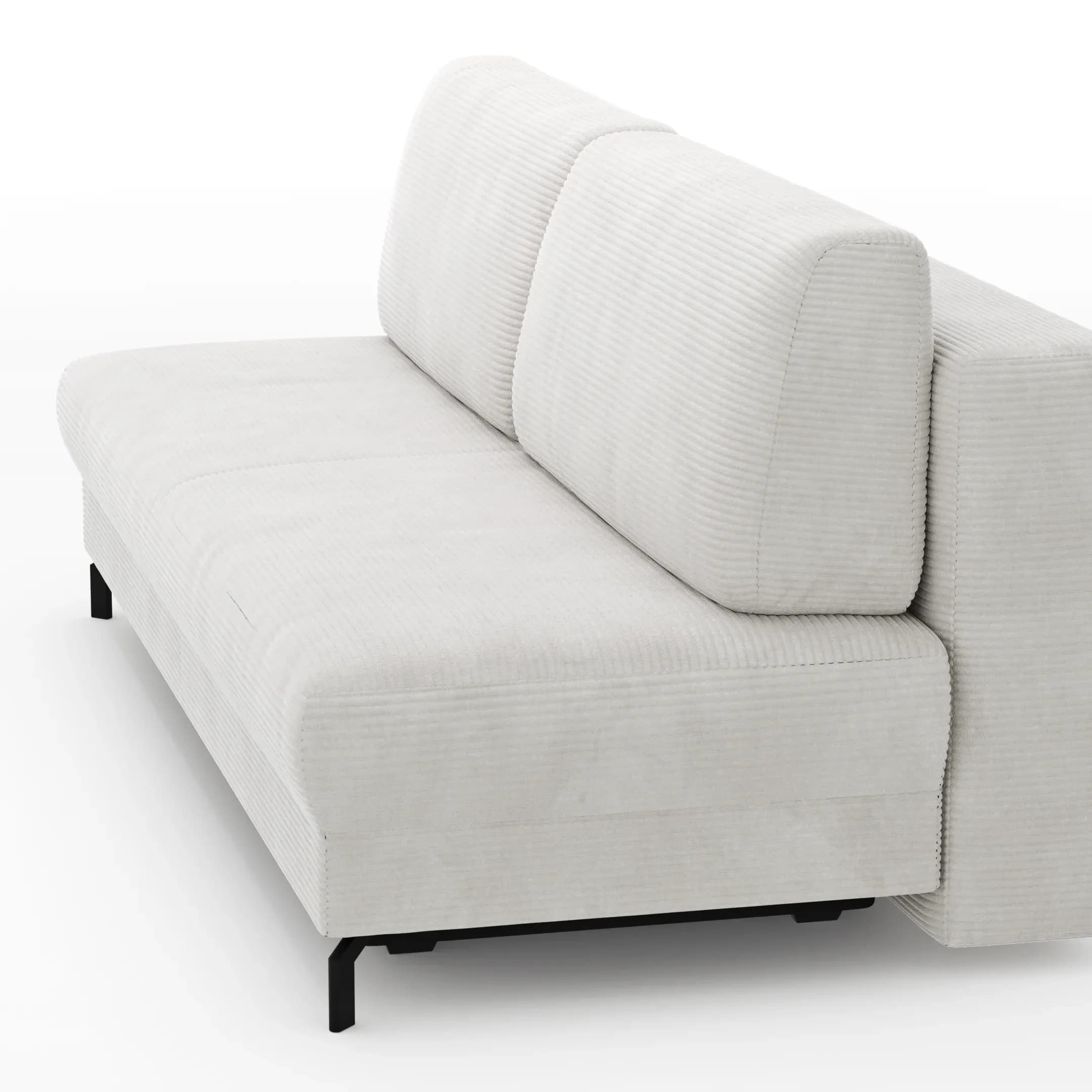 Schlafsofa Salema - 3-Sitzer mit Schlaffunktion (Liegefläche ca. 140x200 cm), Stoff, Weiß