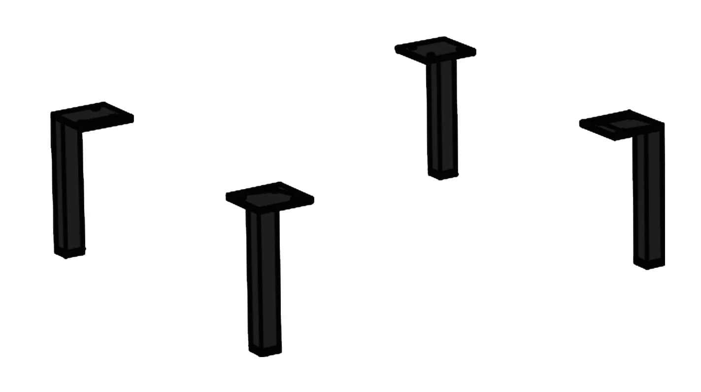 Füße - Quadrat, schwarzgrau
