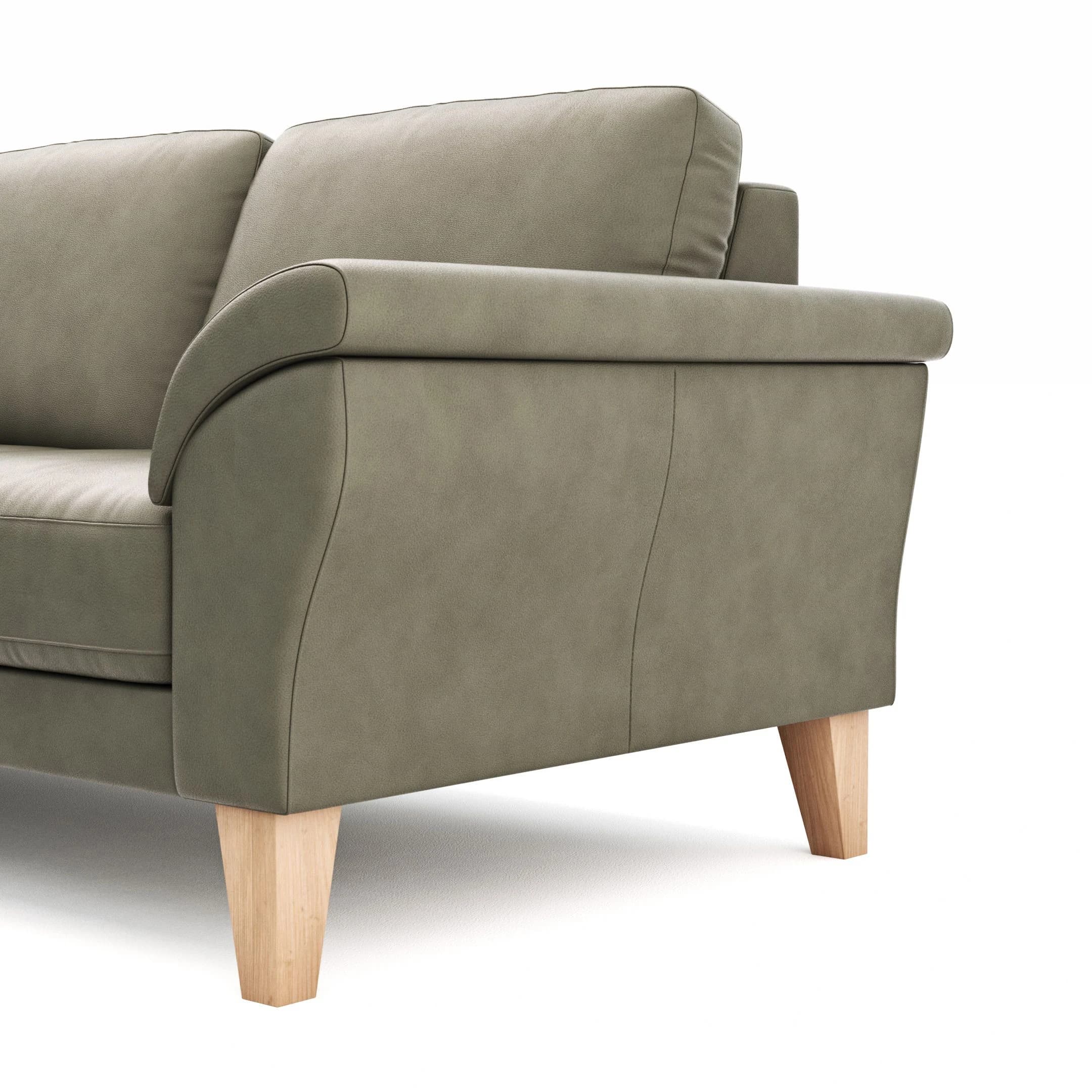 Ecksofa Rockport A - Ecke links mit 2,5-Sitzer, Leder, Dunkelgrau